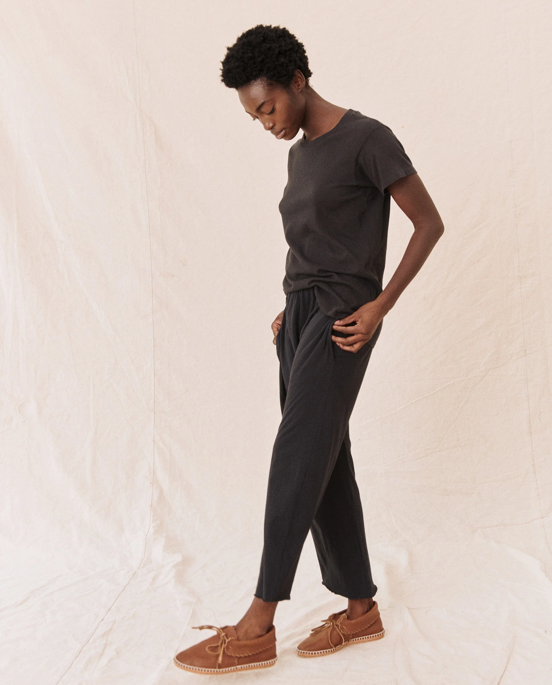 The Slim Tee. Solid -- Almost Black - Image 3