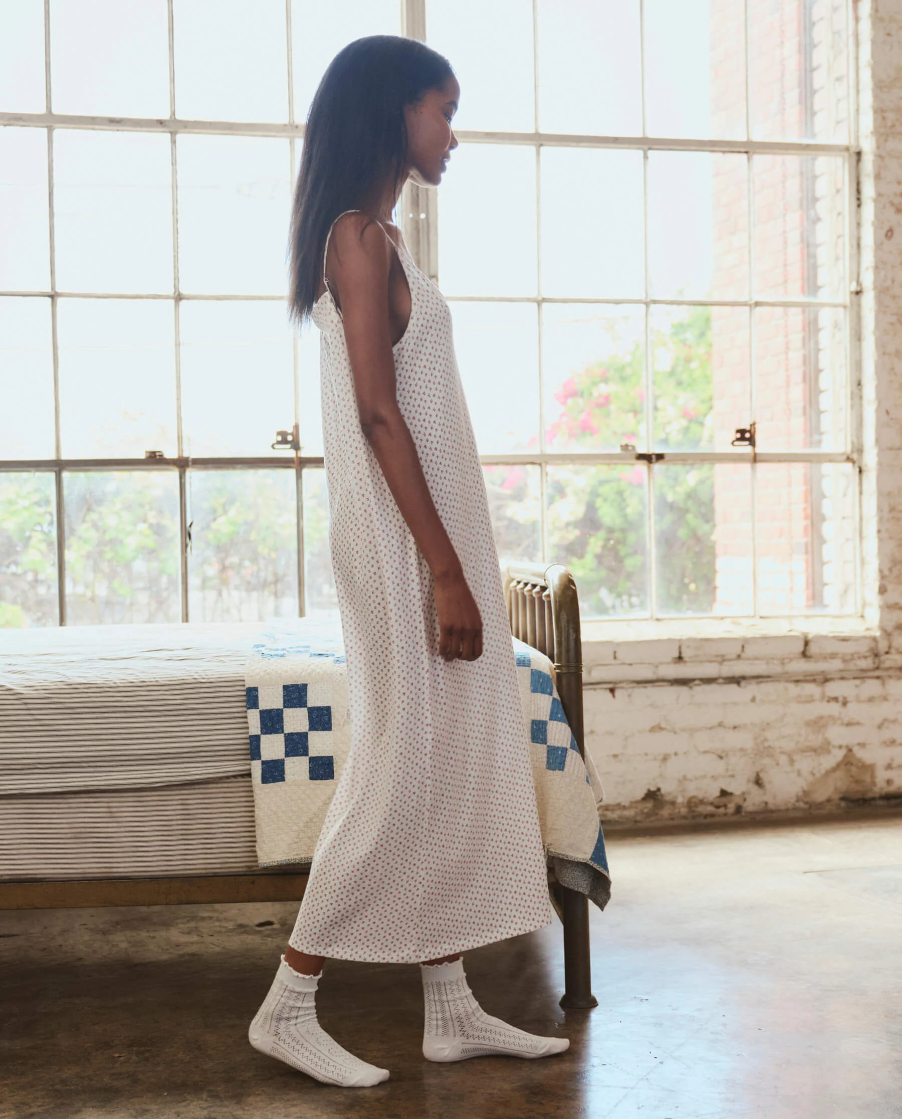 The Slip Sleeper V Neck Dress. -- Calico Rose - Image 4