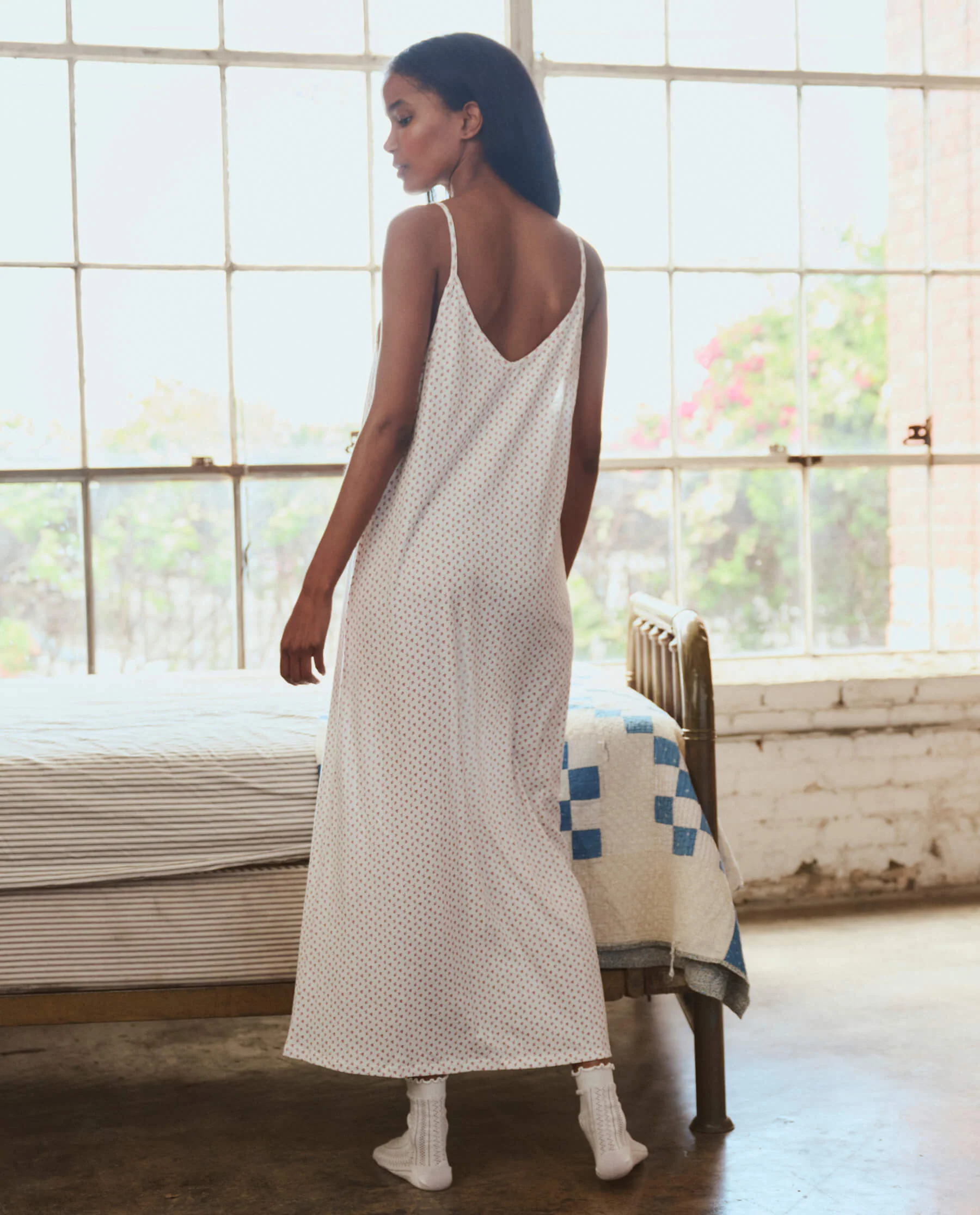 The Slip Sleeper V Neck Dress. -- Calico Rose - Image 5
