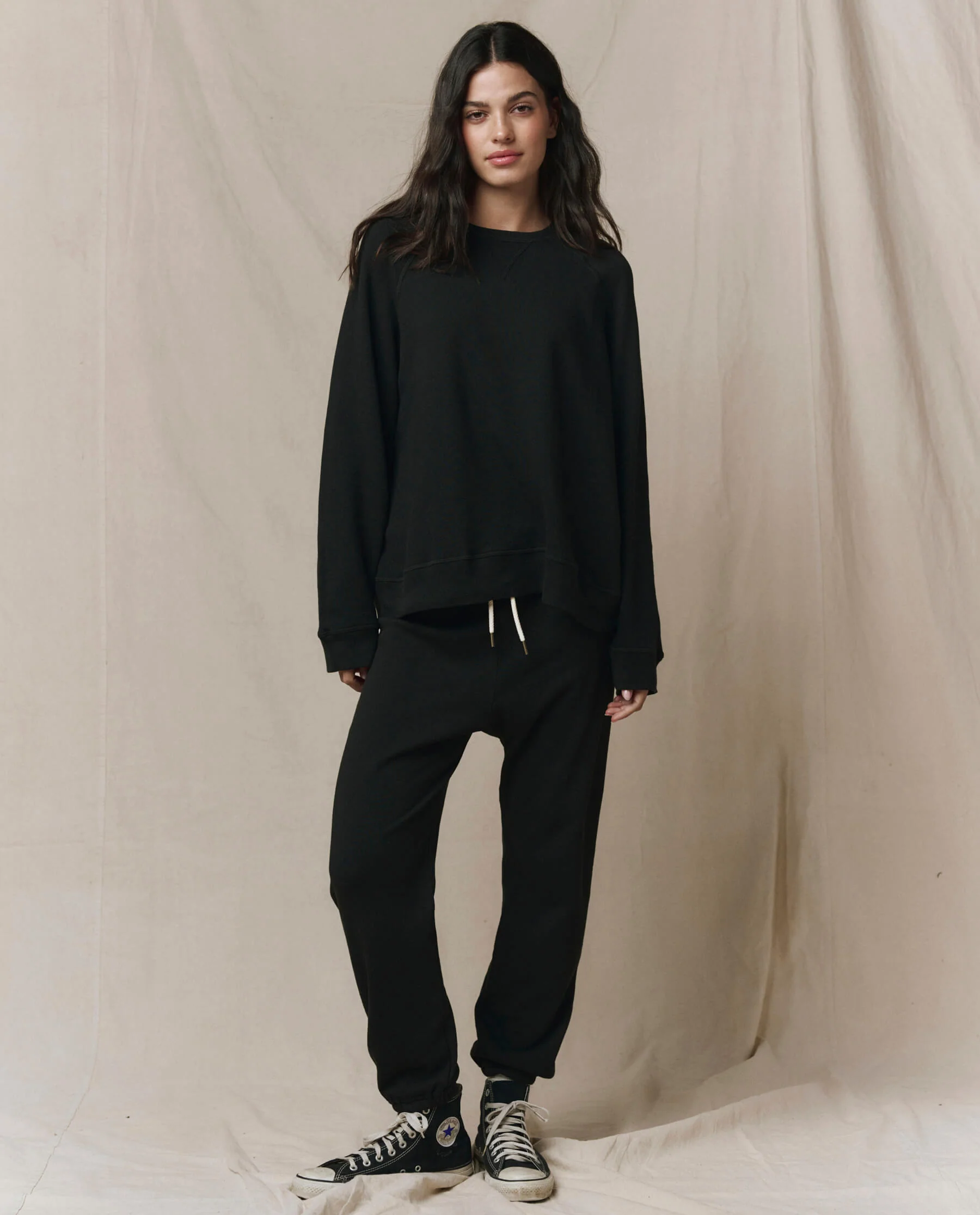 The Slouch Sweatshirt. Solid -- Almost Black - Image 3