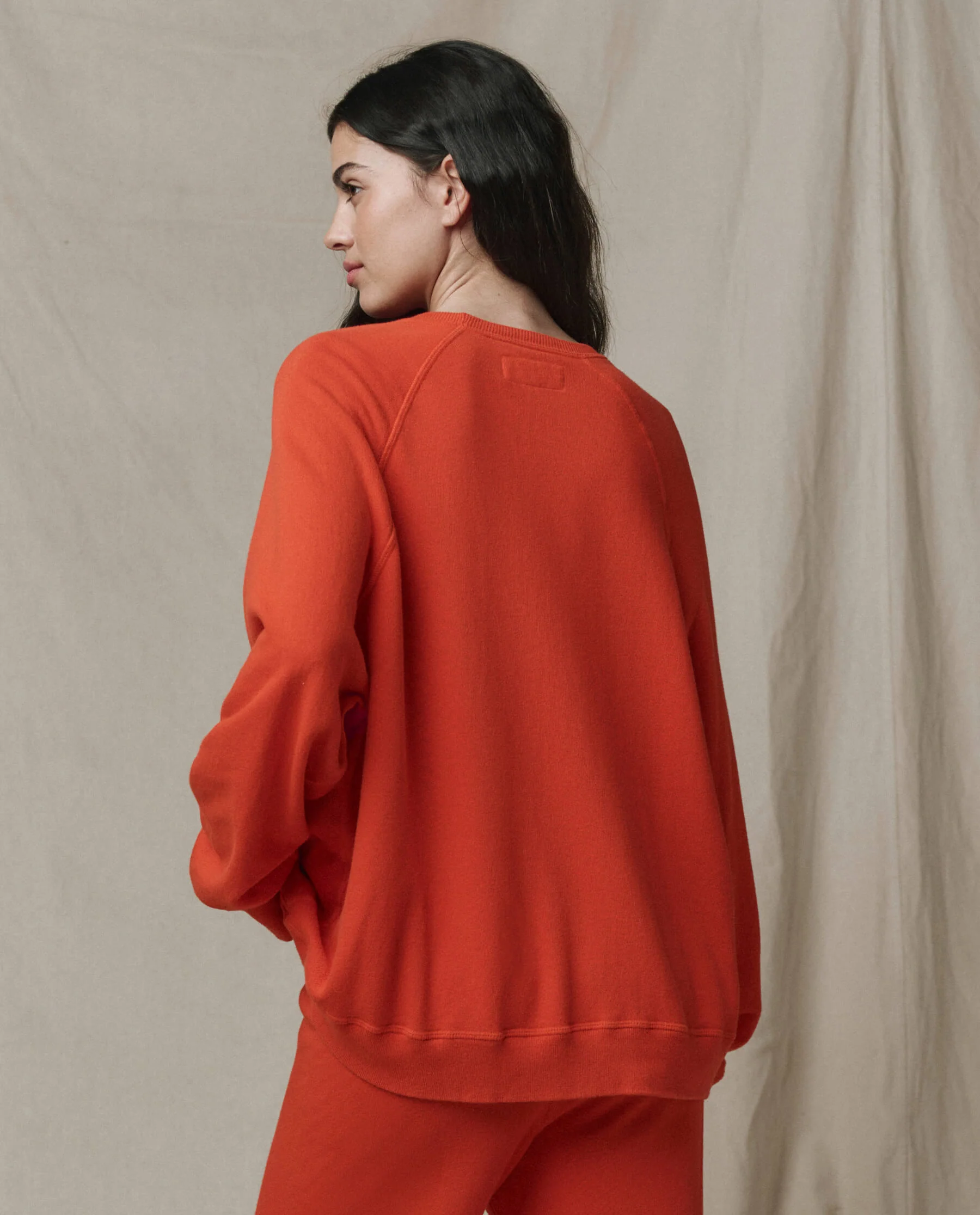 The Slouch Sweatshirt. Solid -- Persimmon - Image 2
