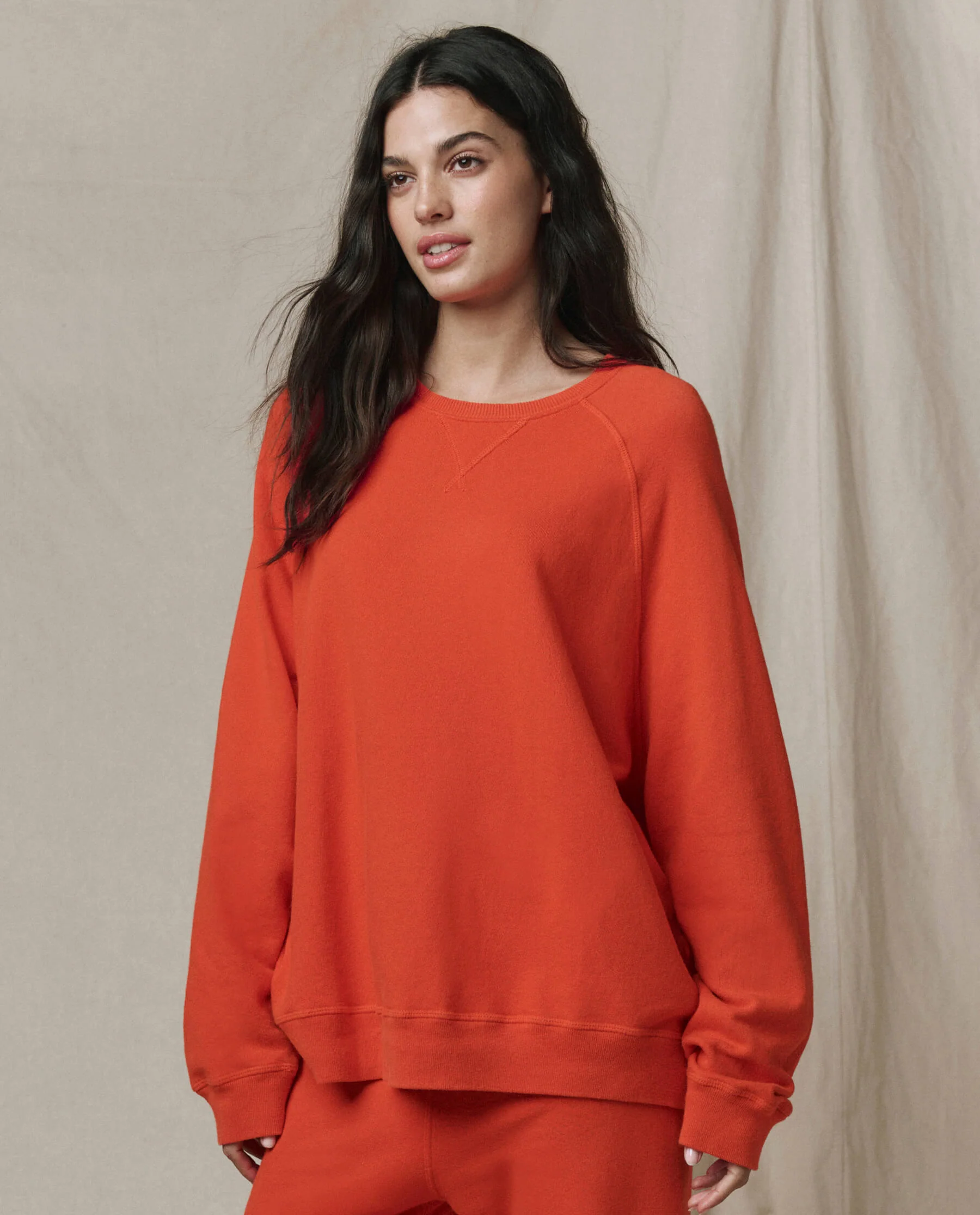 The Slouch Sweatshirt. Solid -- Persimmon - Image 3