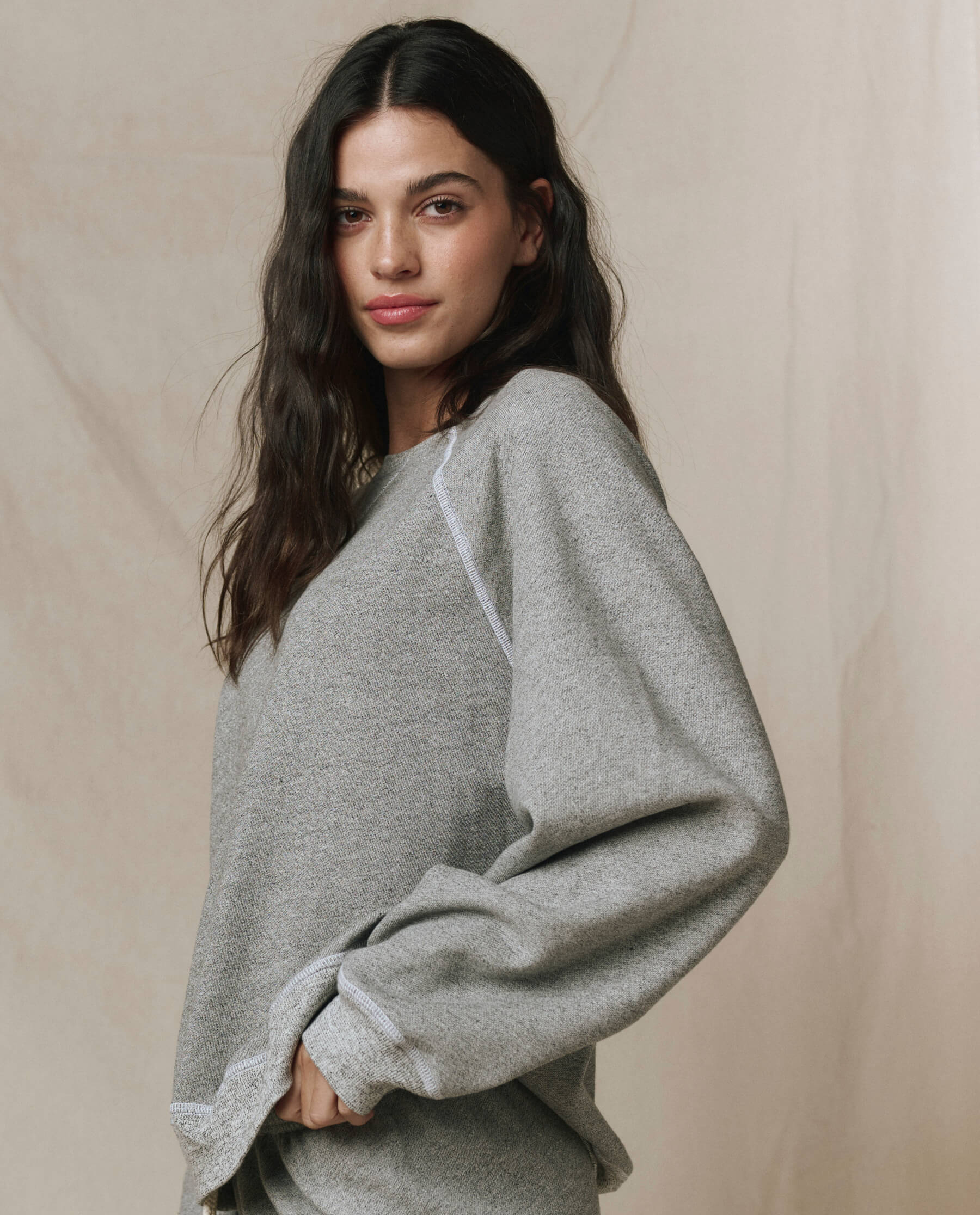 The Slouch Sweatshirt. Solid -- Varsity Grey - Image 4