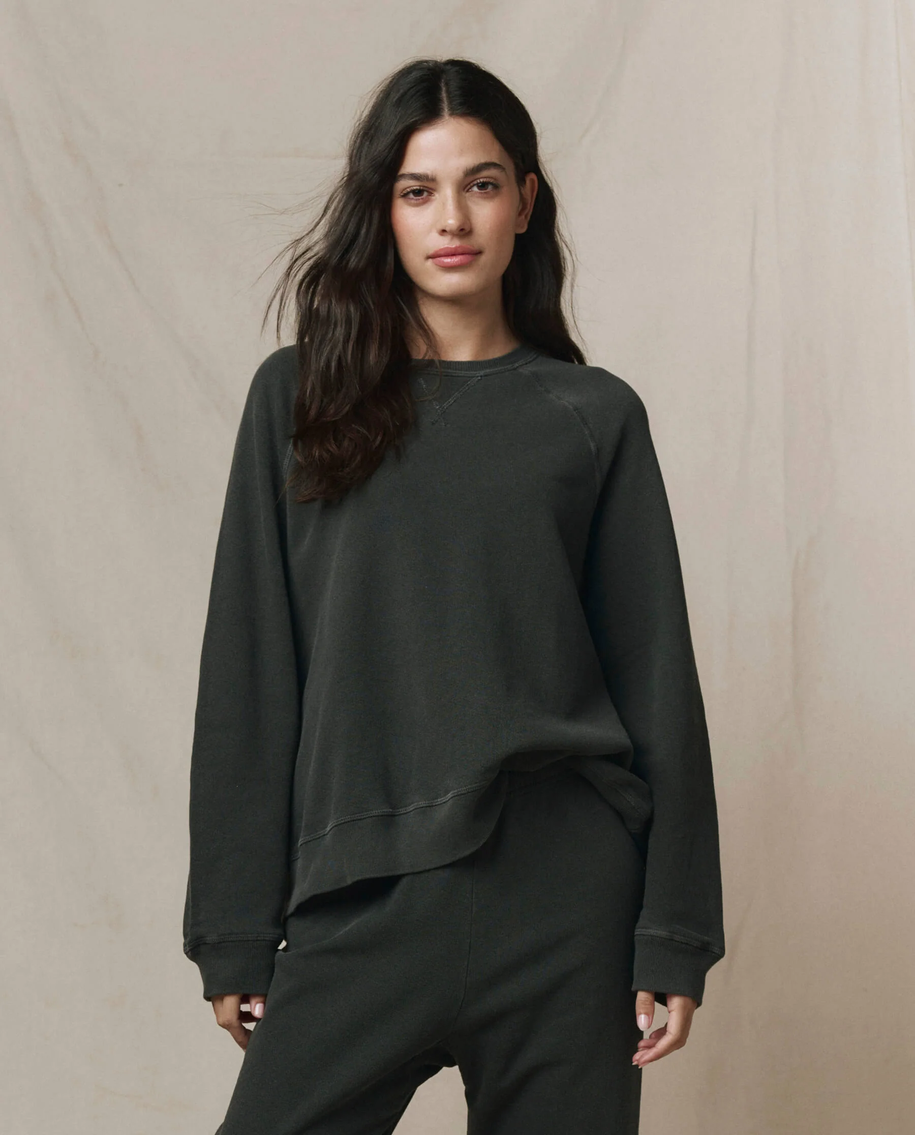 The Slouch Sweatshirt. Solid -- Washed Black - Image 3