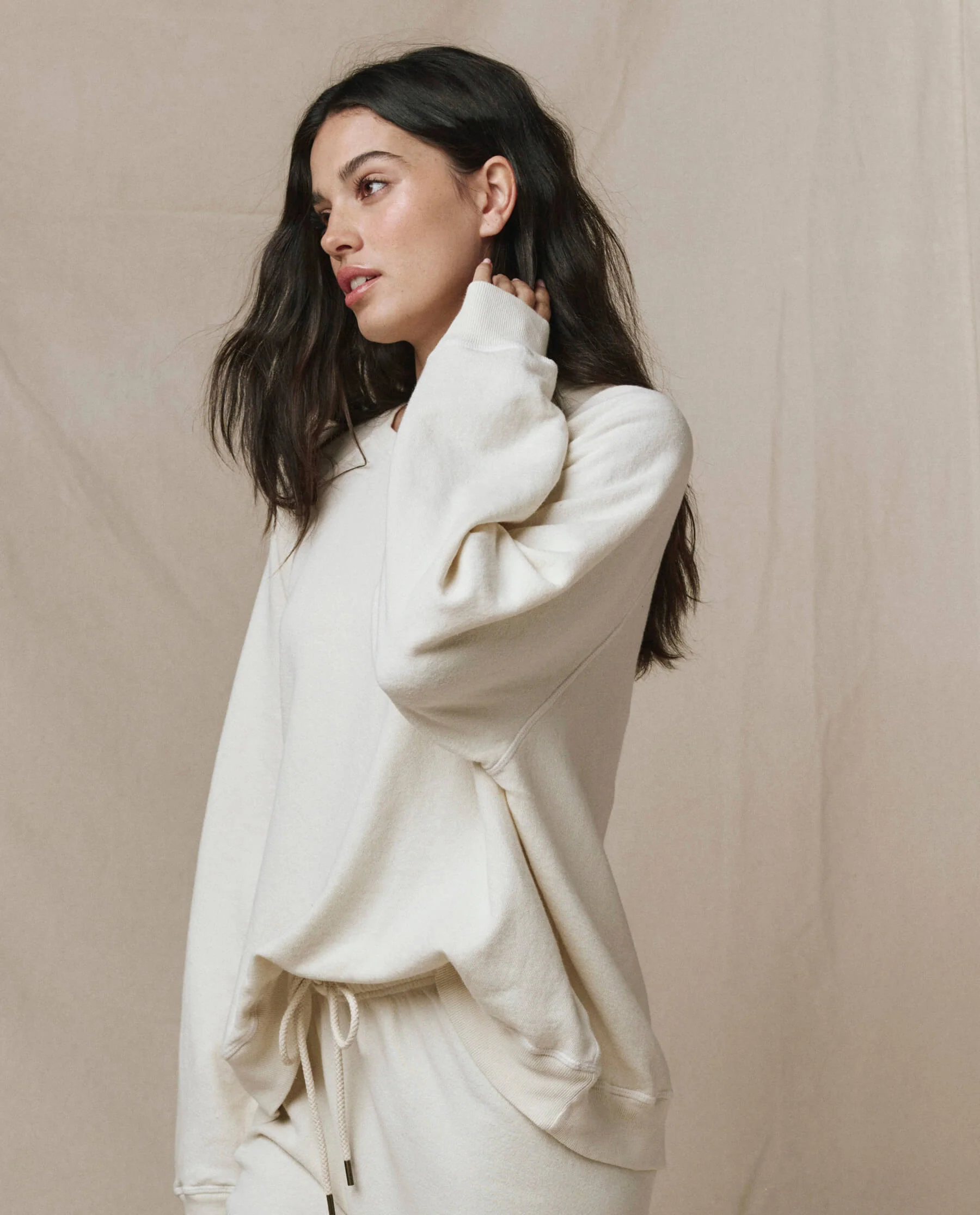 The Slouch Sweatshirt. Solid -- Washed White - Image 4