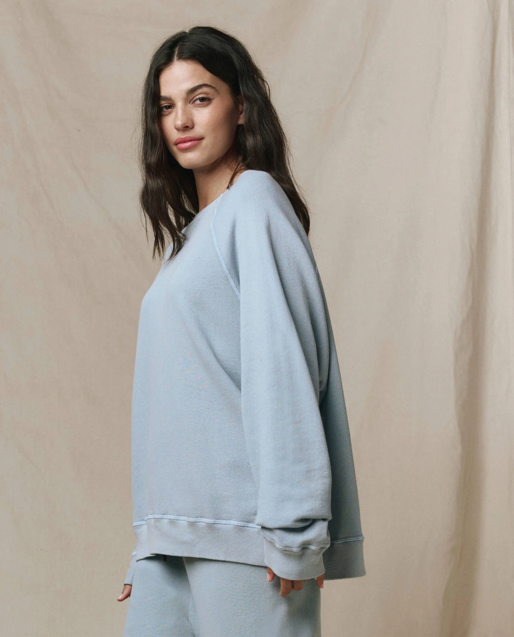 The Slouch Sweatshirt. Solid -- Whisper Blue - Image 3