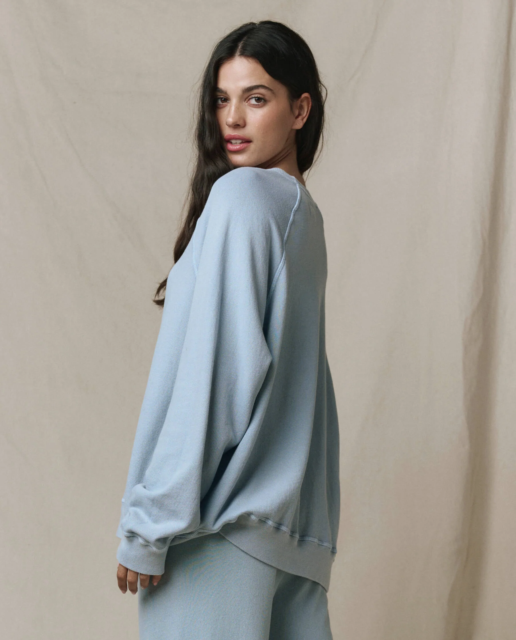 The Slouch Sweatshirt. Solid -- Whisper Blue - Image 4