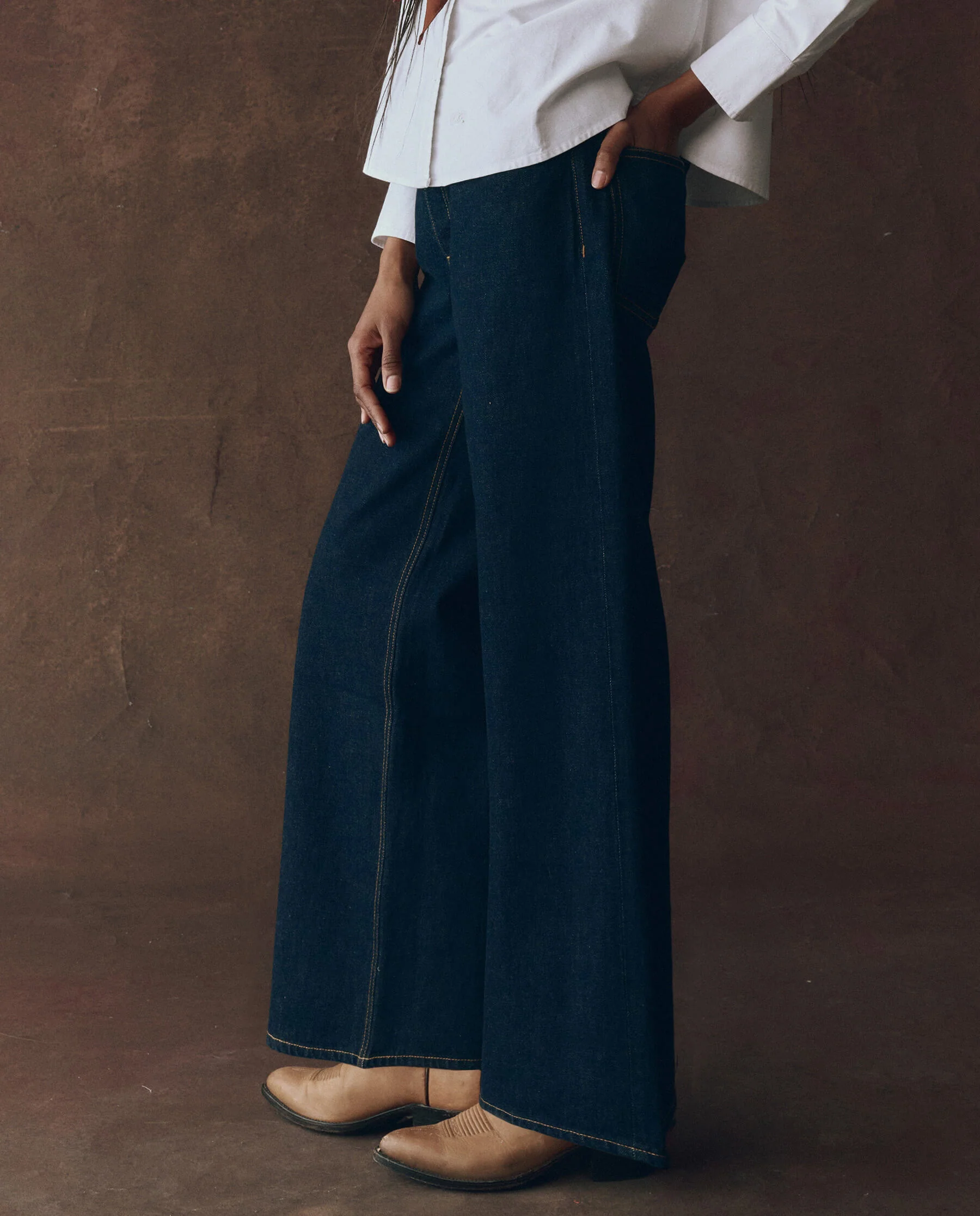 The Slouch Wide Leg Jean. -- Midnight Rinse - Image 3