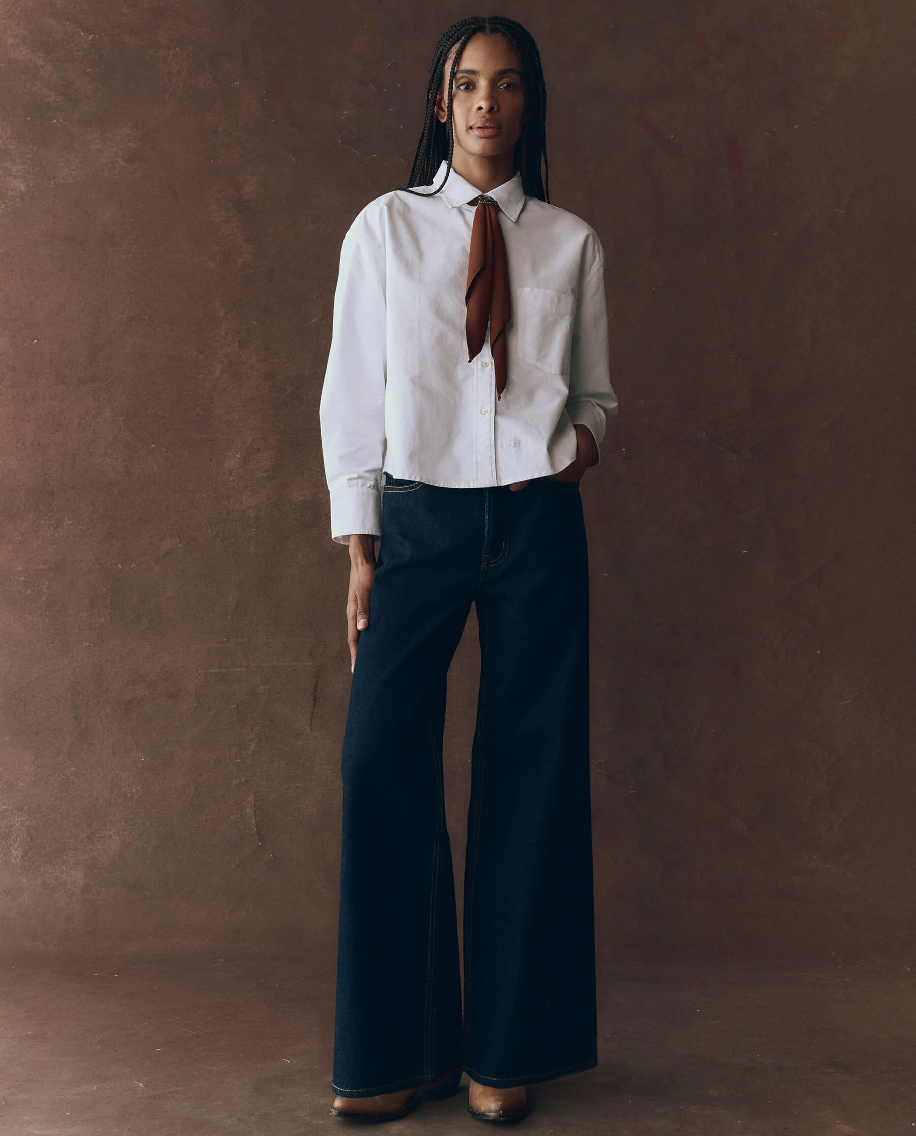 The Slouch Wide Leg Jean. -- Midnight Rinse - Image 4