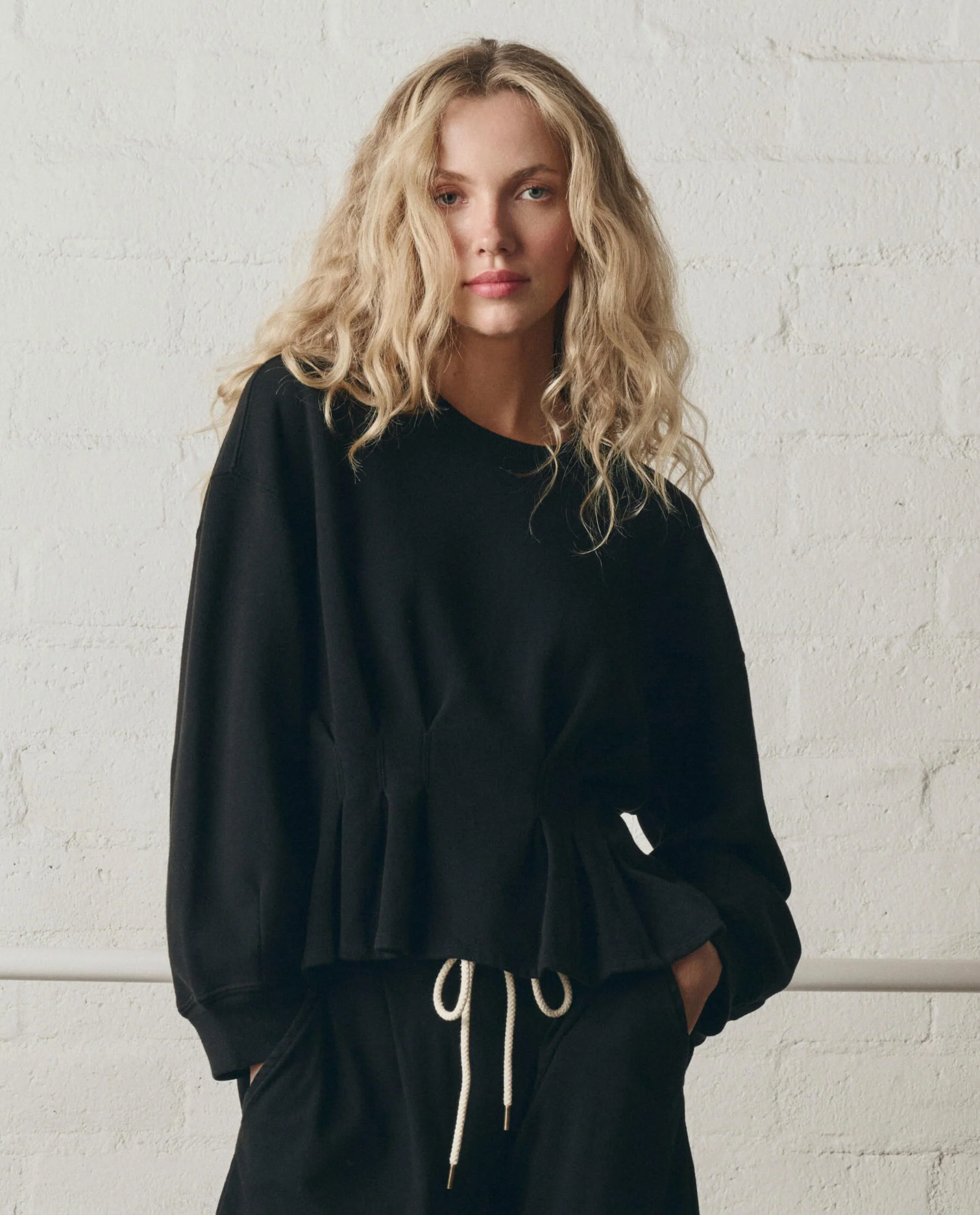 The Slouchy Corset Sweatshirt. -- True Black - Image 2