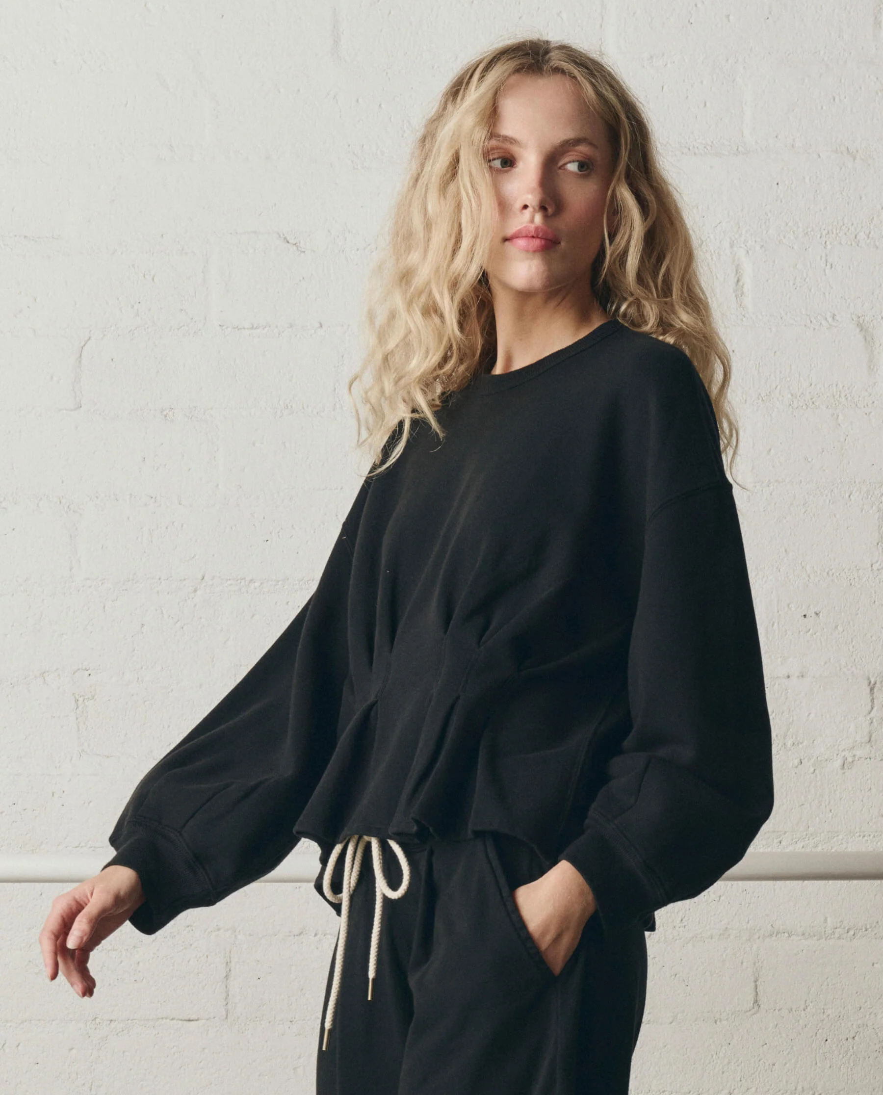 The Slouchy Corset Sweatshirt. -- True Black - Image 3