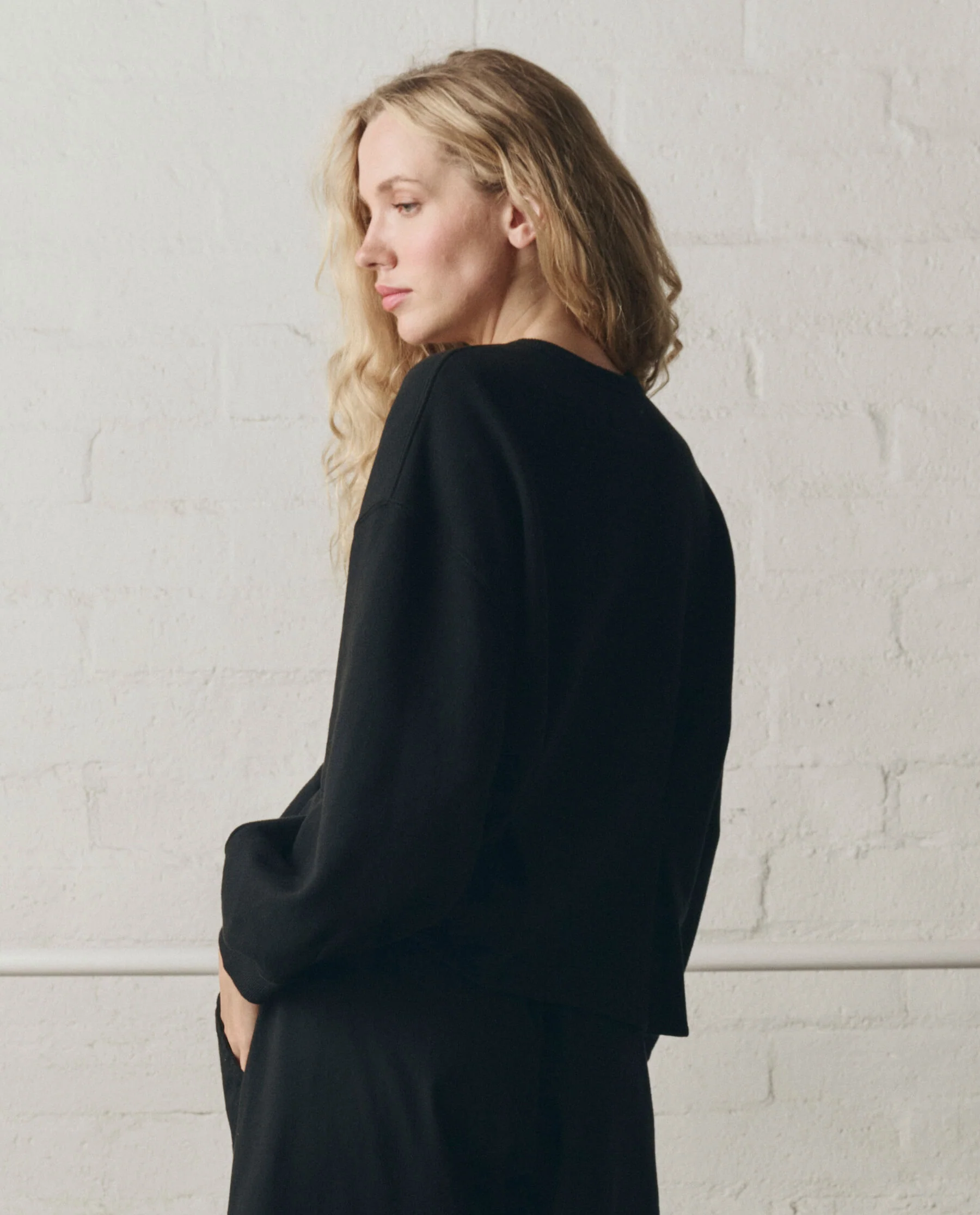 The Slouchy Corset Sweatshirt. -- True Black - Image 4