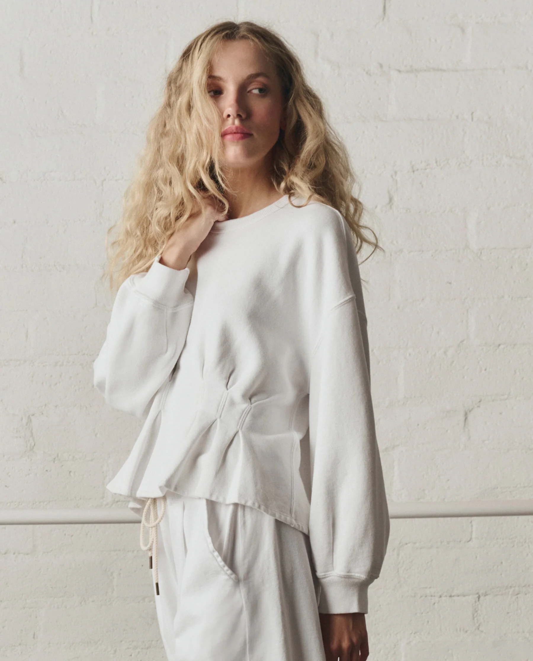 The Slouchy Corset Sweatshirt. -- True White - Image 2