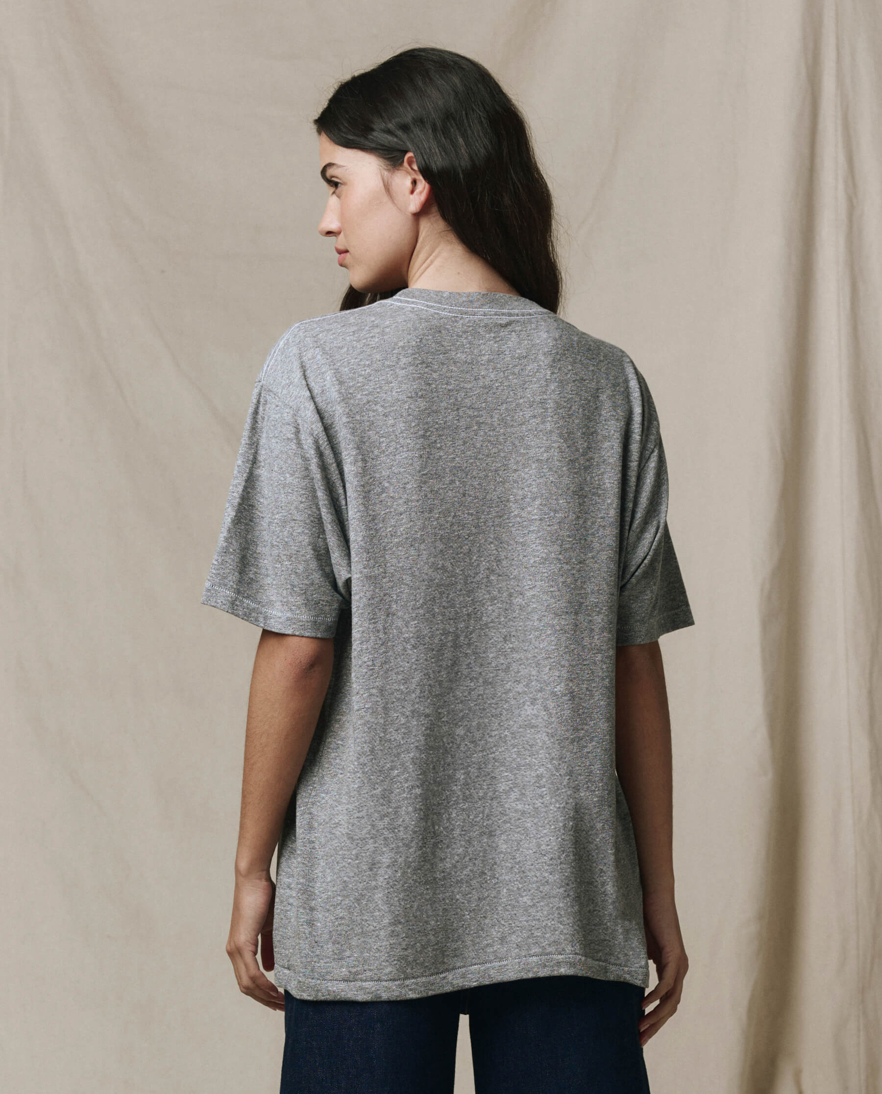 The Slouchy Crew Tee. -- Heather Grey - Image 5