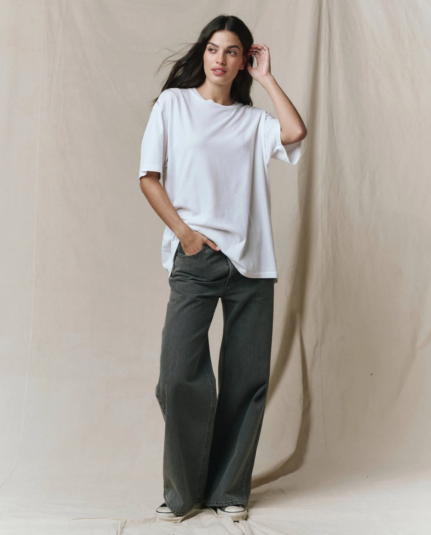 The Slouchy Crew Tee. -- True White - Image 5