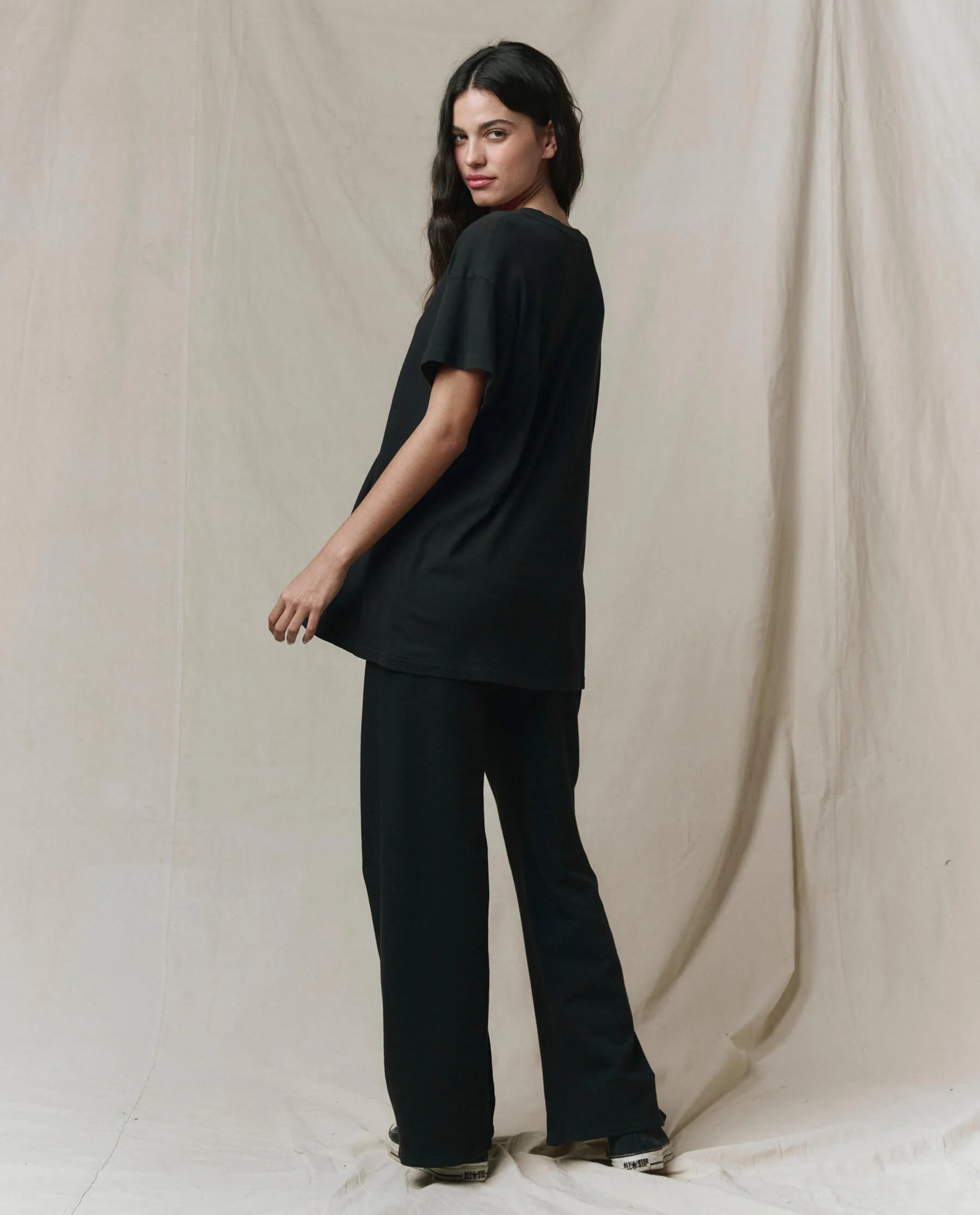 The Slouchy V-Neck Tee. -- Almost Black - Image 5