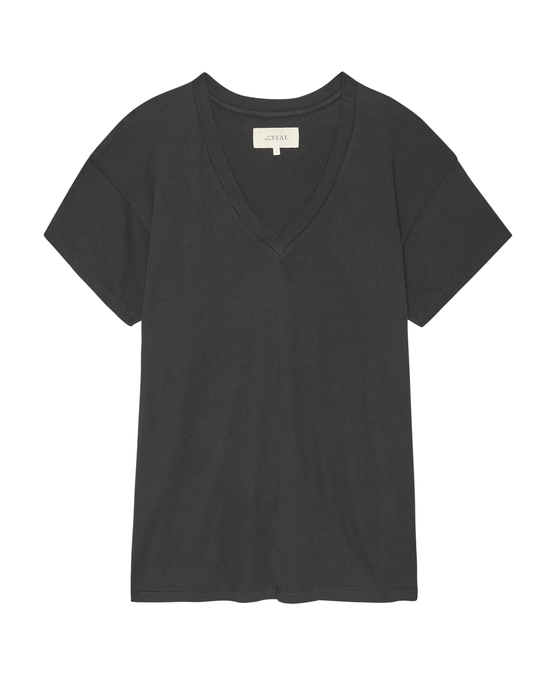 The Slouchy V-Neck Tee. -- Almost Black - Image 6