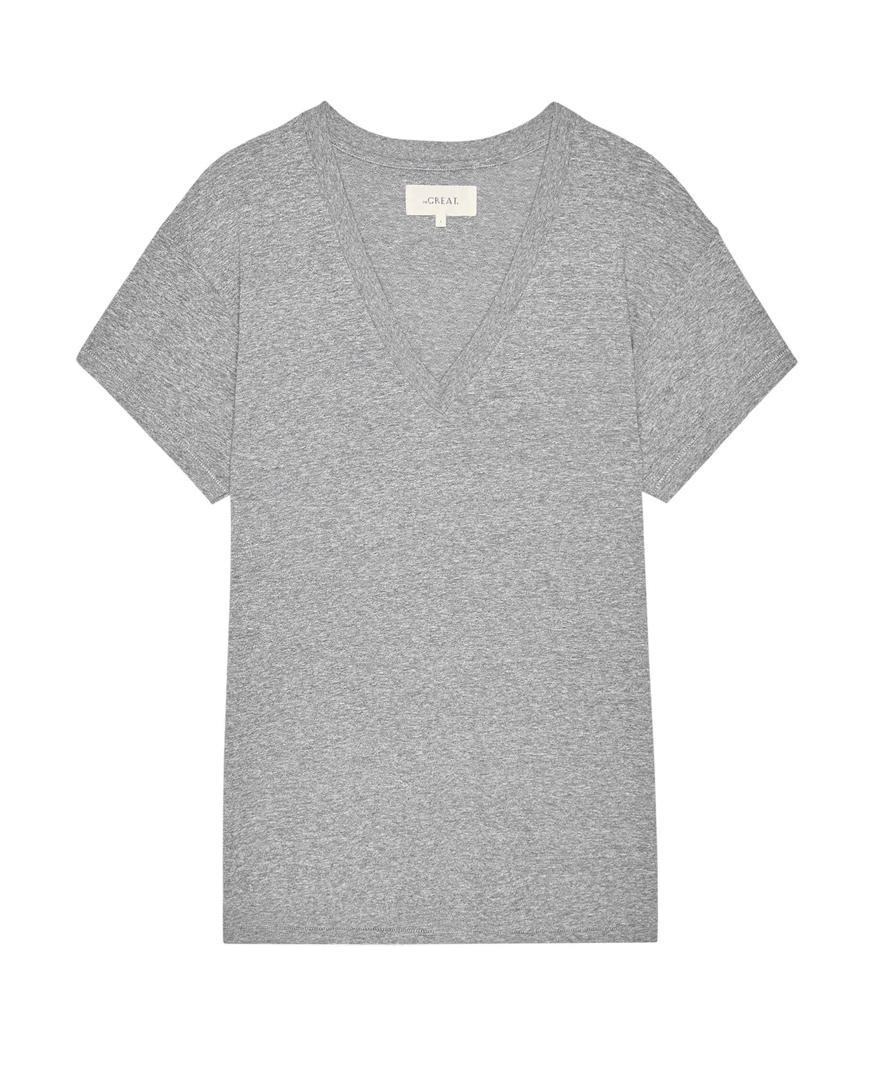 The Slouchy V-Neck Tee. -- Heather Grey - Image 6