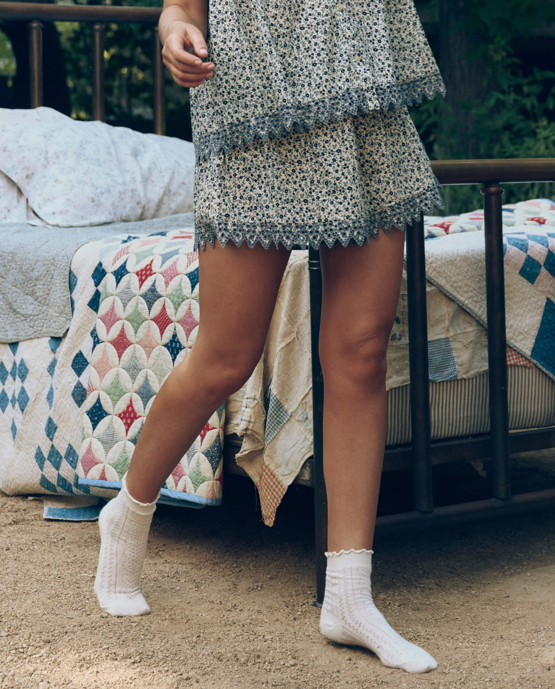 The Smocked Eyelet Short. -- Bluebell Ditsy - Image 2