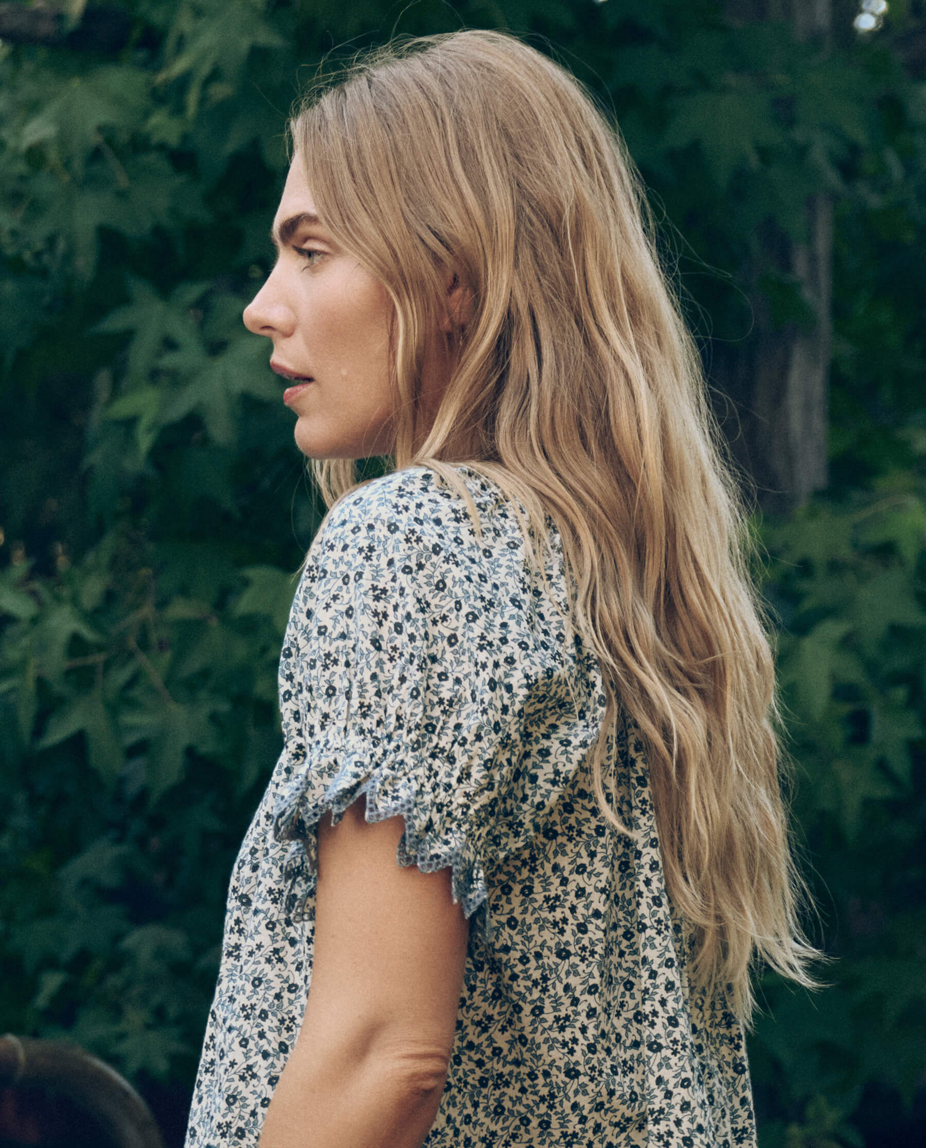 The Smocked Sleep Eyelet Dress. -- Bluebell Ditsy - Image 5