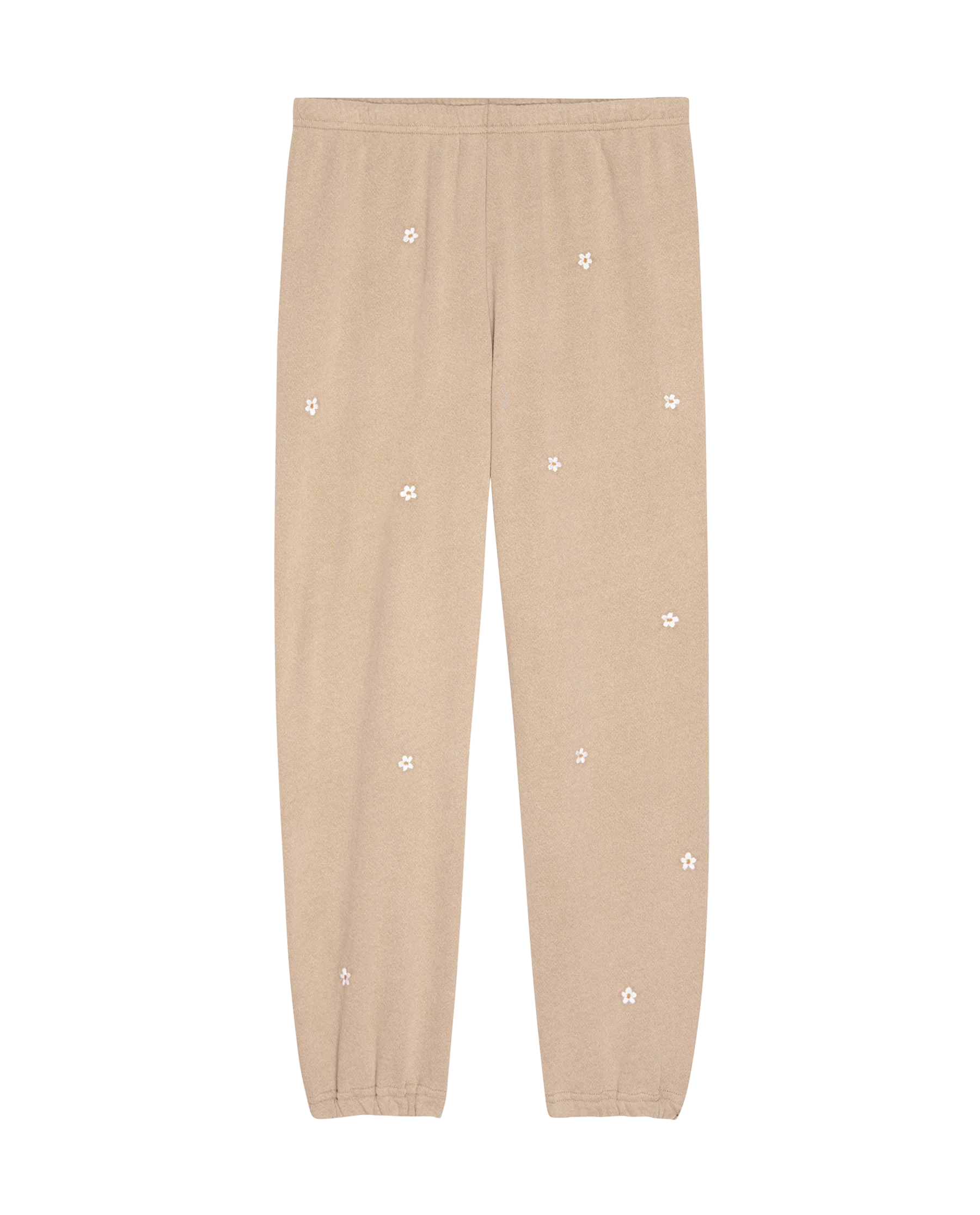 The Stadium Sweatpant. Embroidered -- Khaki with Daisy Embroidery - Image 6