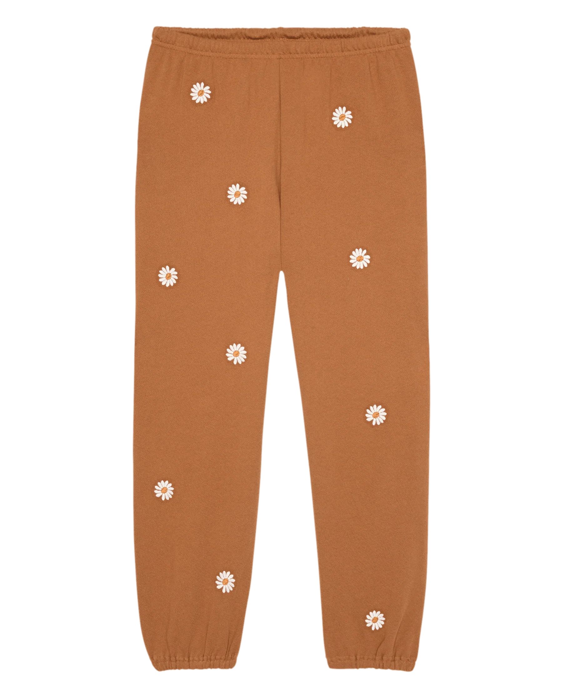 The Stadium Sweatpant W/ Floating Daisy Embroidery. -- Suntan - Image 5