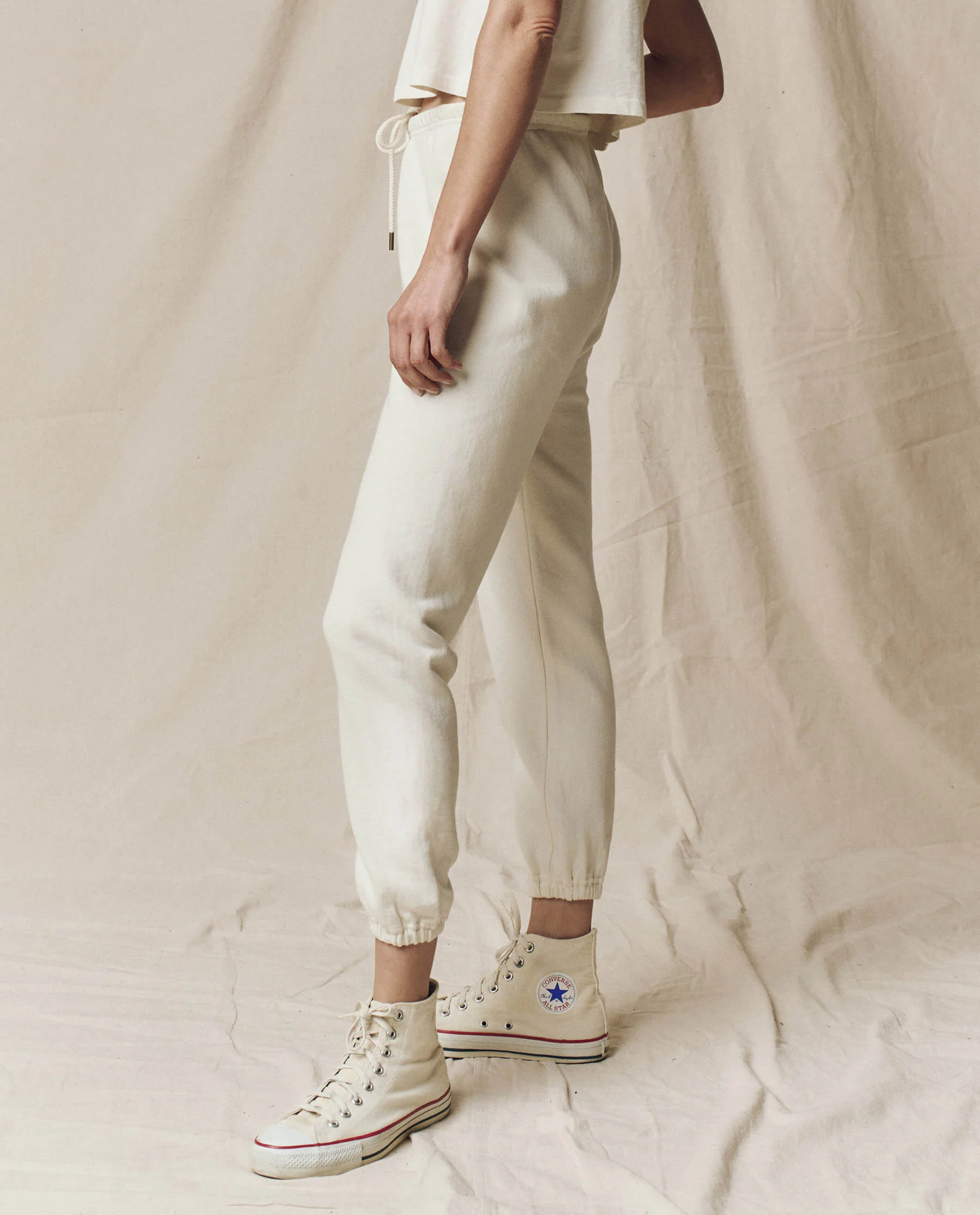The Stadium Sweatpant. Solid -- Washed White - Image 3