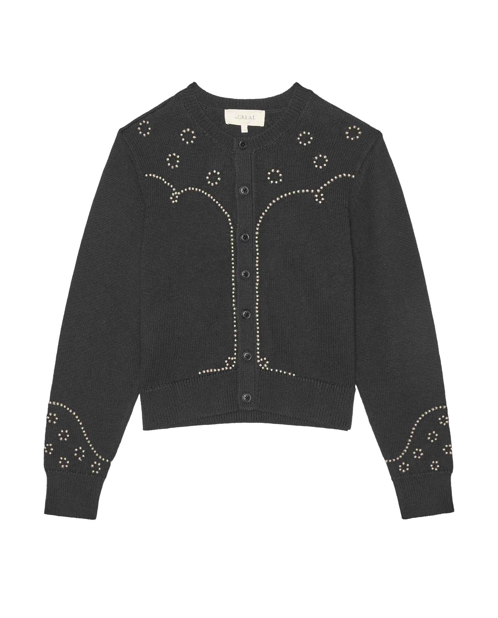 The Studded Cardigan. -- Black - Image 6