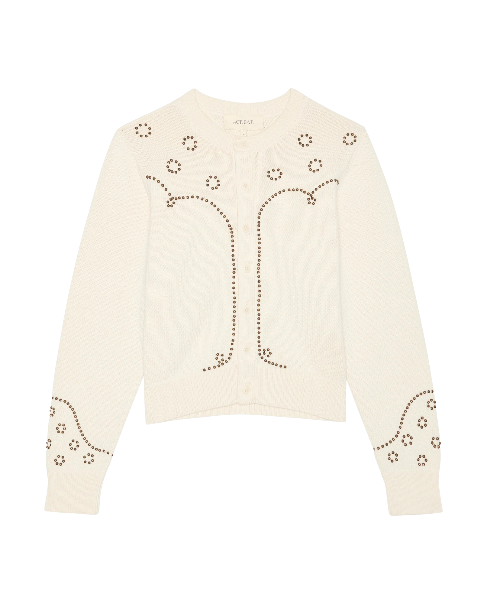 The Studded Cardigan. -- Natural - Image 6