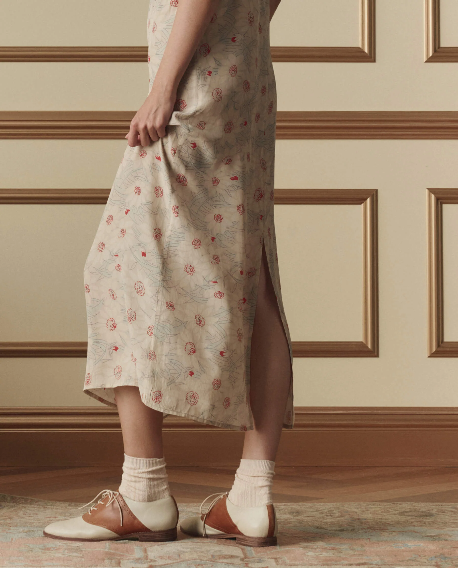 The Sunroom Slip Dress. -- Champagne Scattered Bloom - Image 4