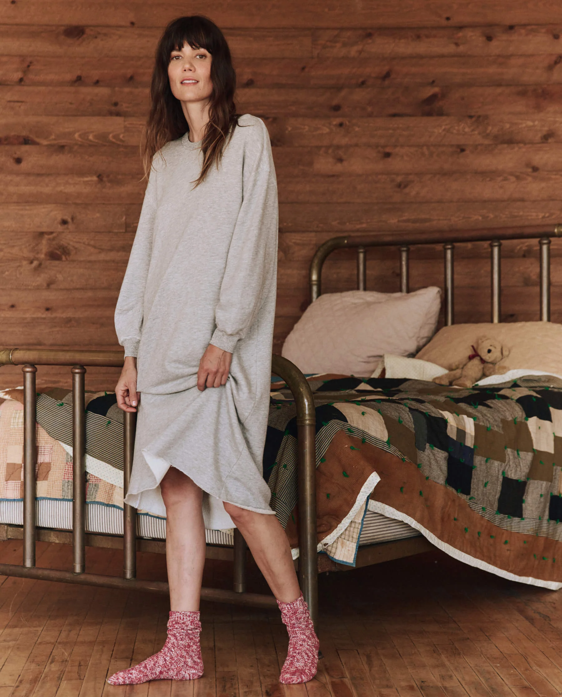 The Sweatshirt Dress. -- Light Heather Grey - Image 3