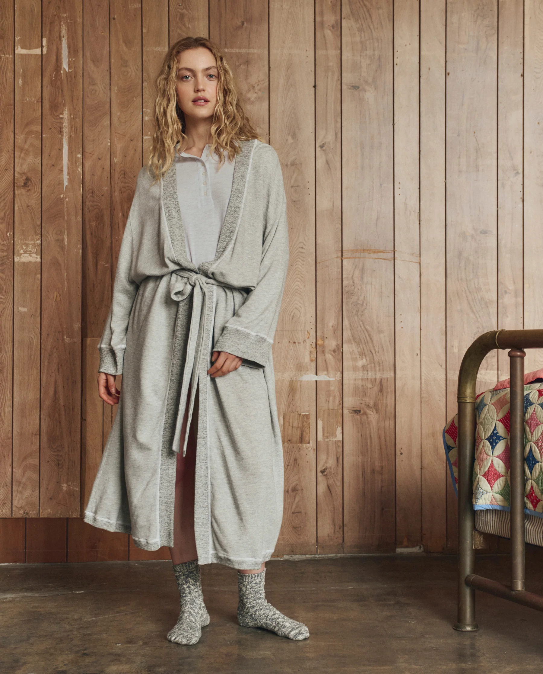 The Sweatshirt Robe. -- Light Heather Grey - Image 3