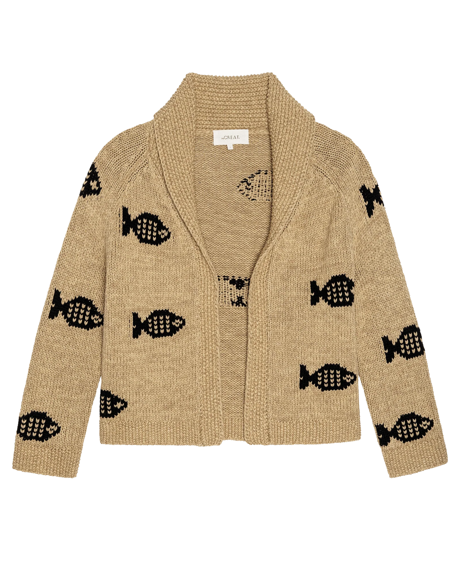 The Swimming Fish Lodge Cardigan. -- Natural - Image 6