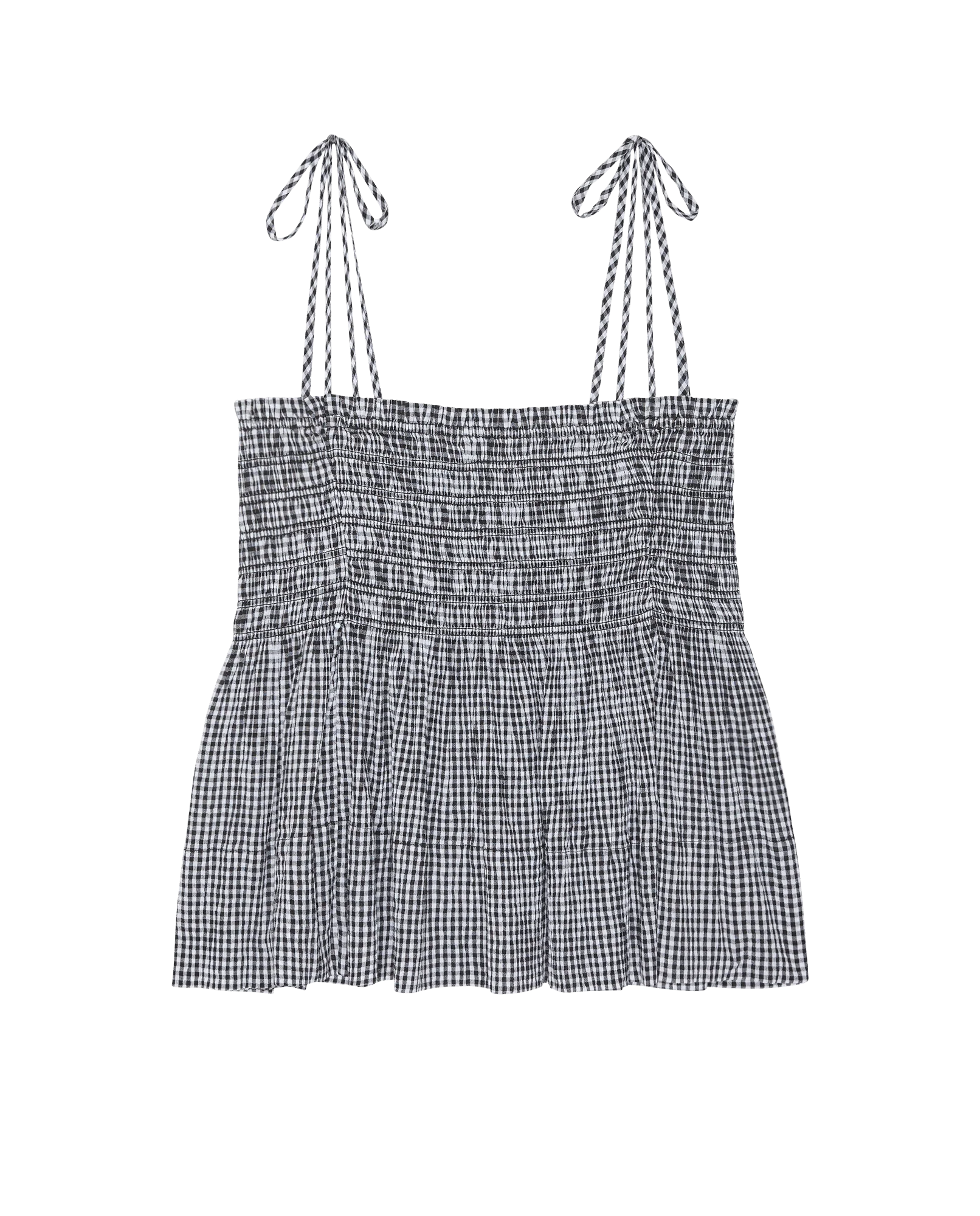 The Tide Smocked Top. -- Black And Cream Check - Image 6