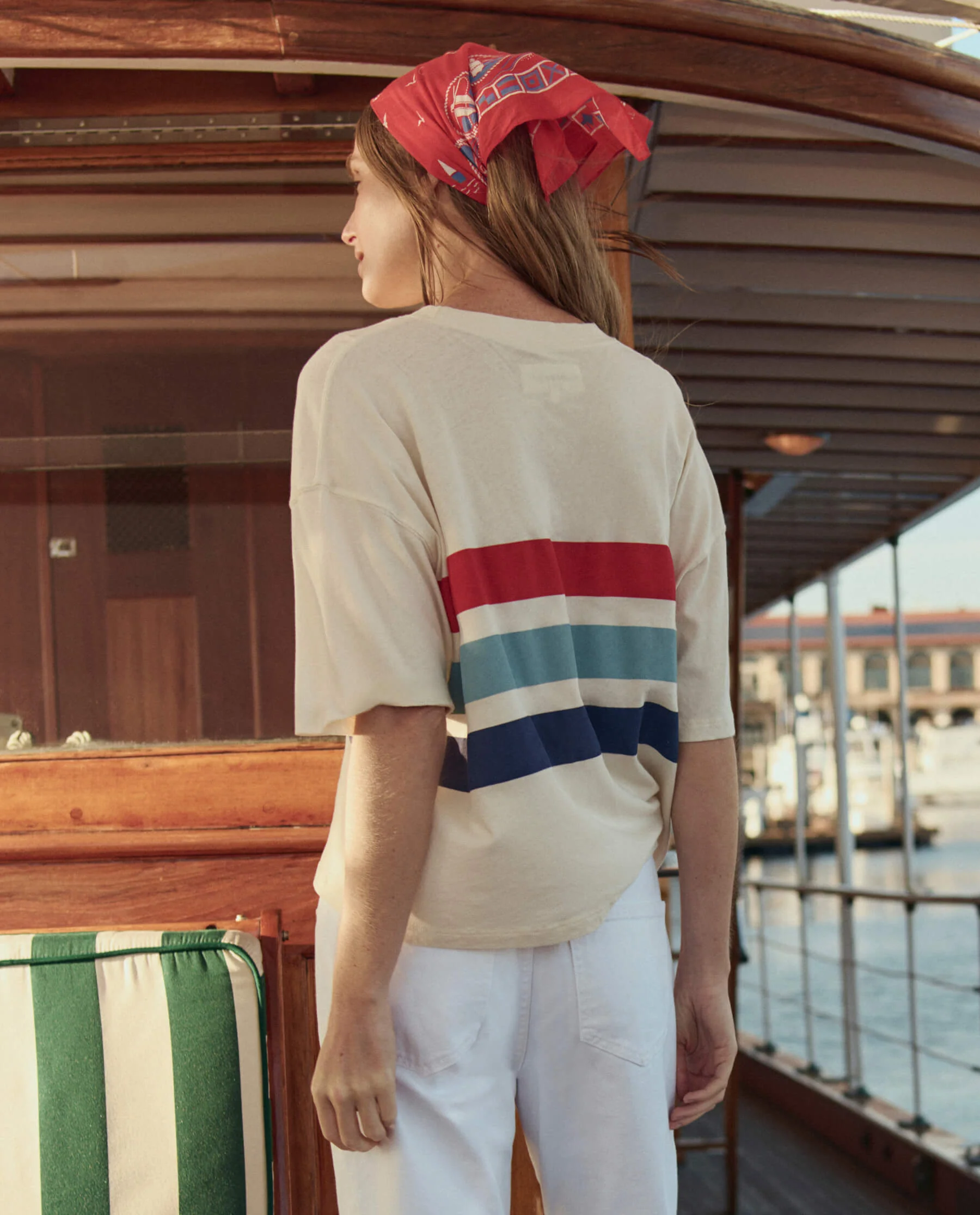 The Track Crew w/ Saltwater Stripe. -- Washed White - Image 2