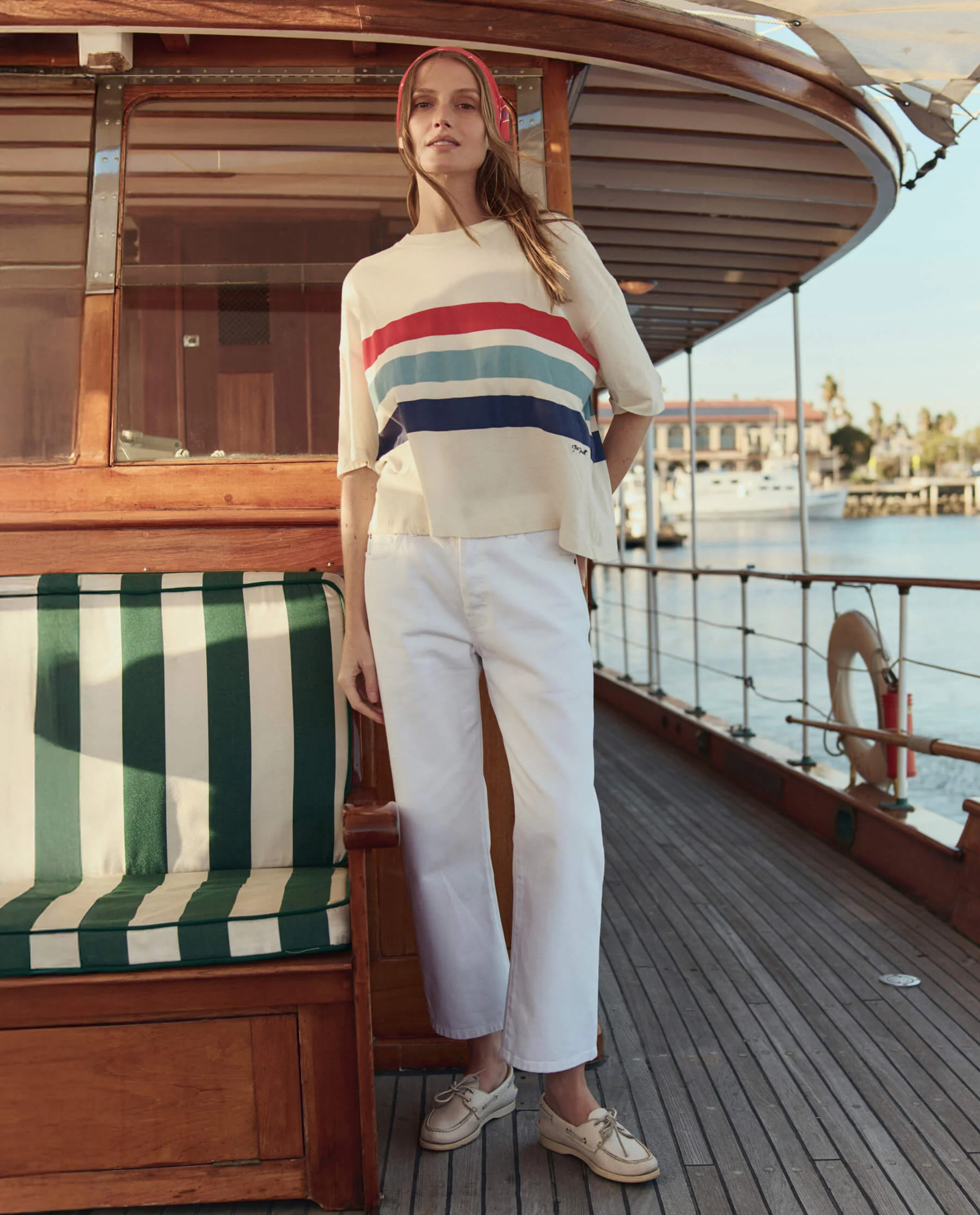 The Track Crew w/ Saltwater Stripe. -- Washed White - Image 4