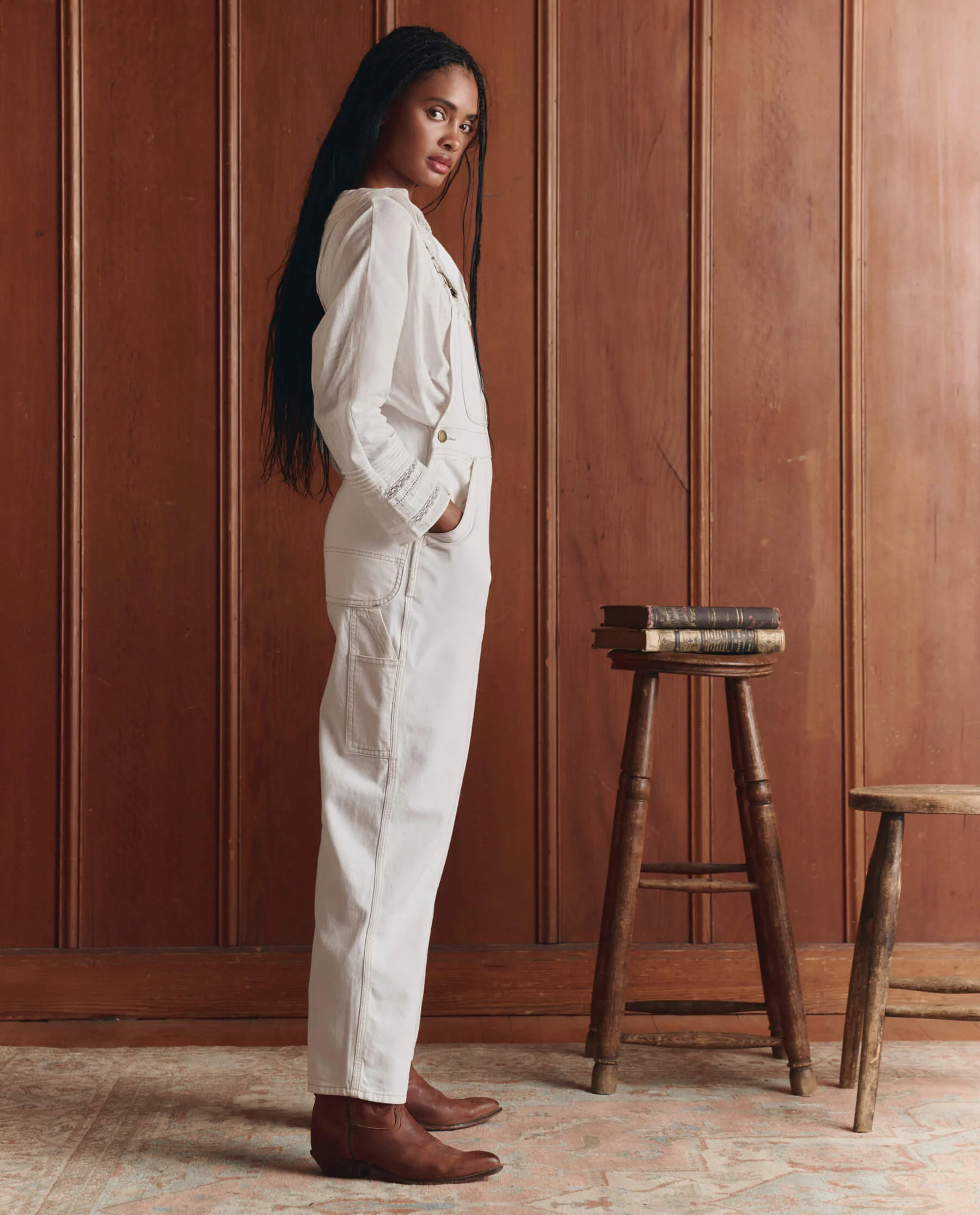 The Union Slim Overall. -- Washed White - Image 2