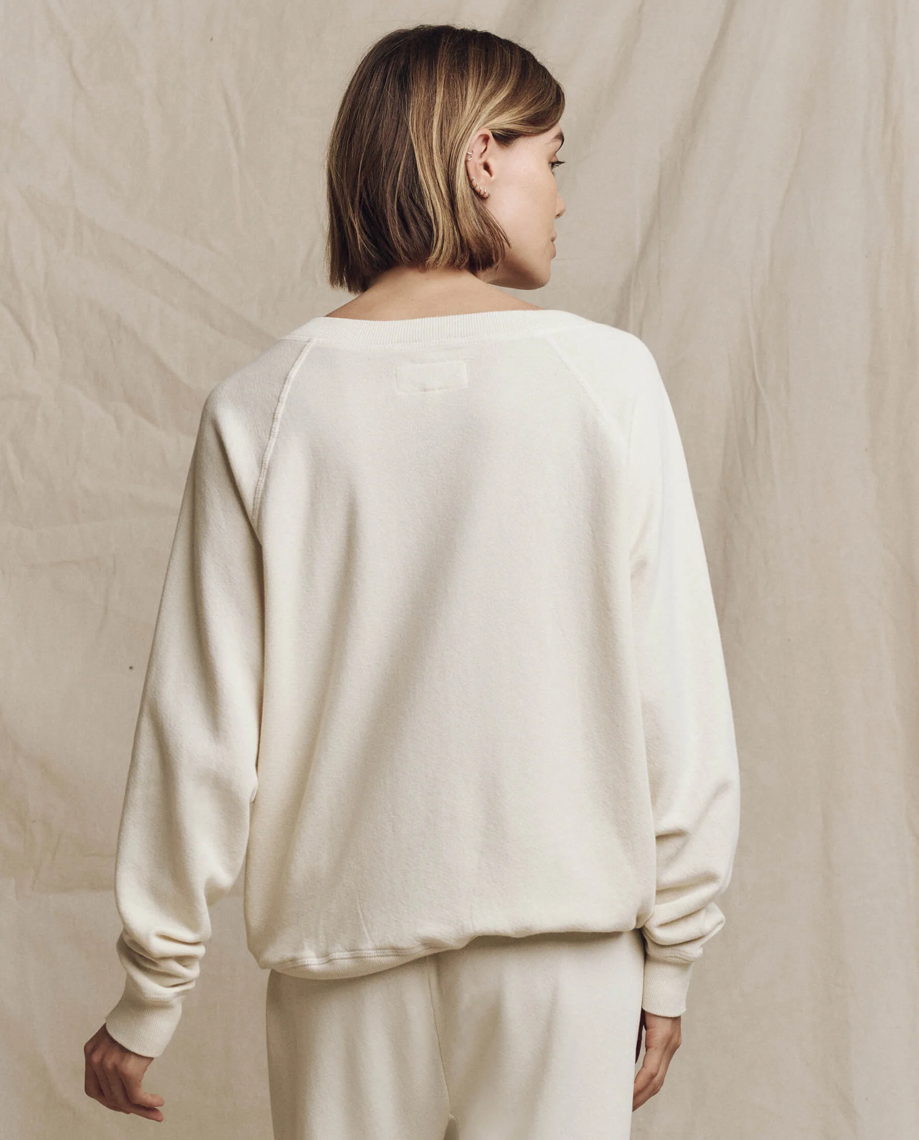The V-Neck Sweatshirt. -- Washed White - Image 2