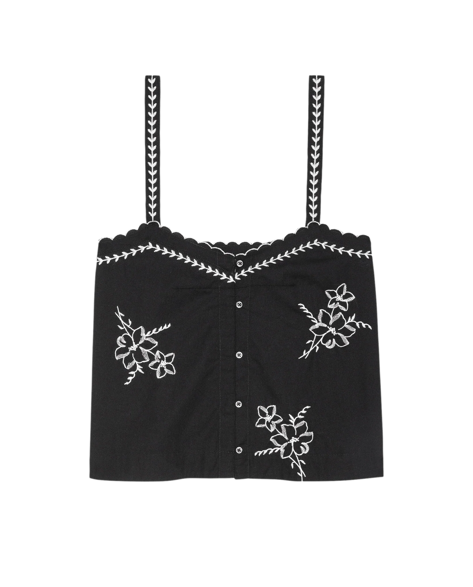 The Weekend Tank W/ Hanky Embroidery. -- Black - Image 5