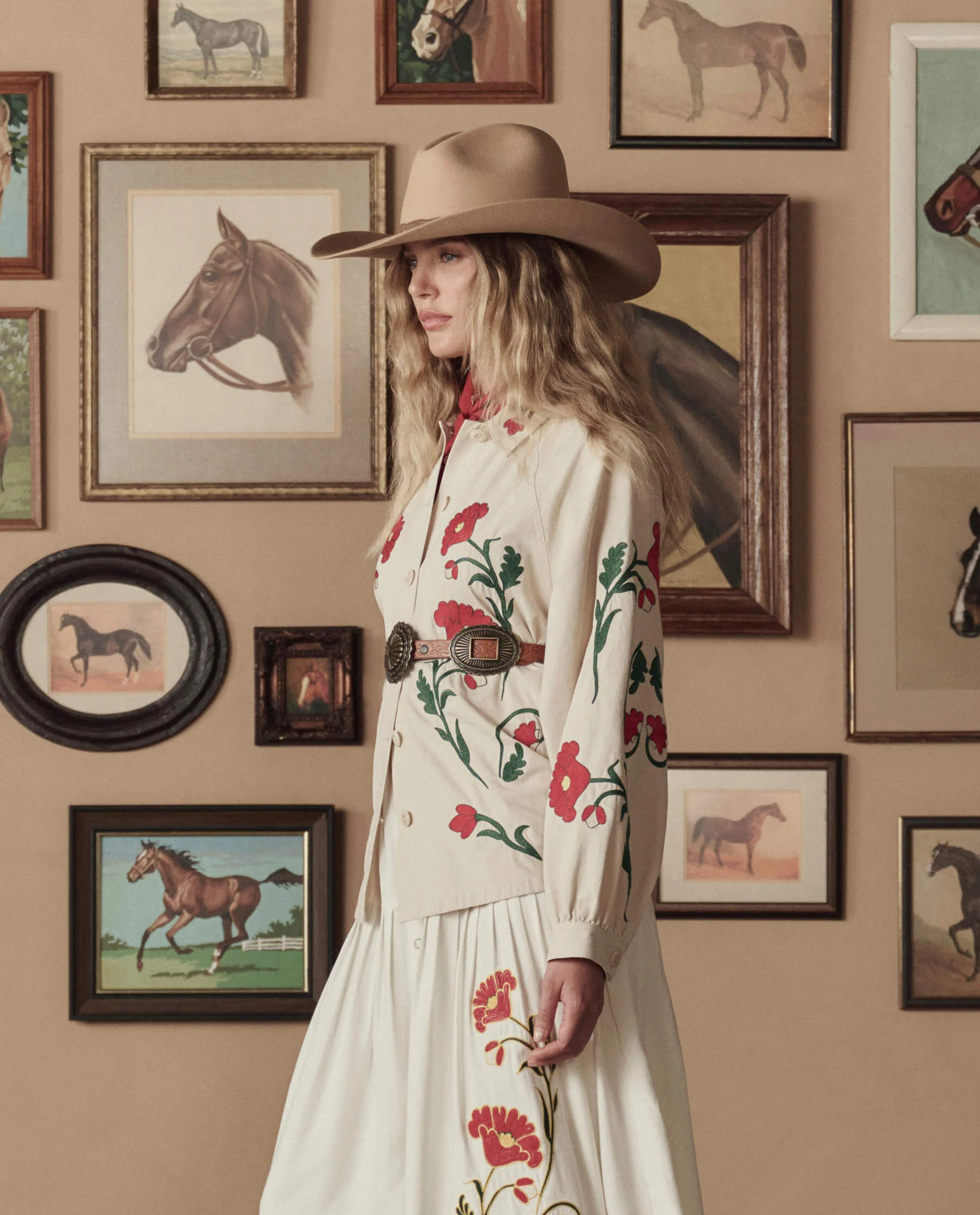 The Western Embroidered Commodore Jacket. -- Cream - Image 2