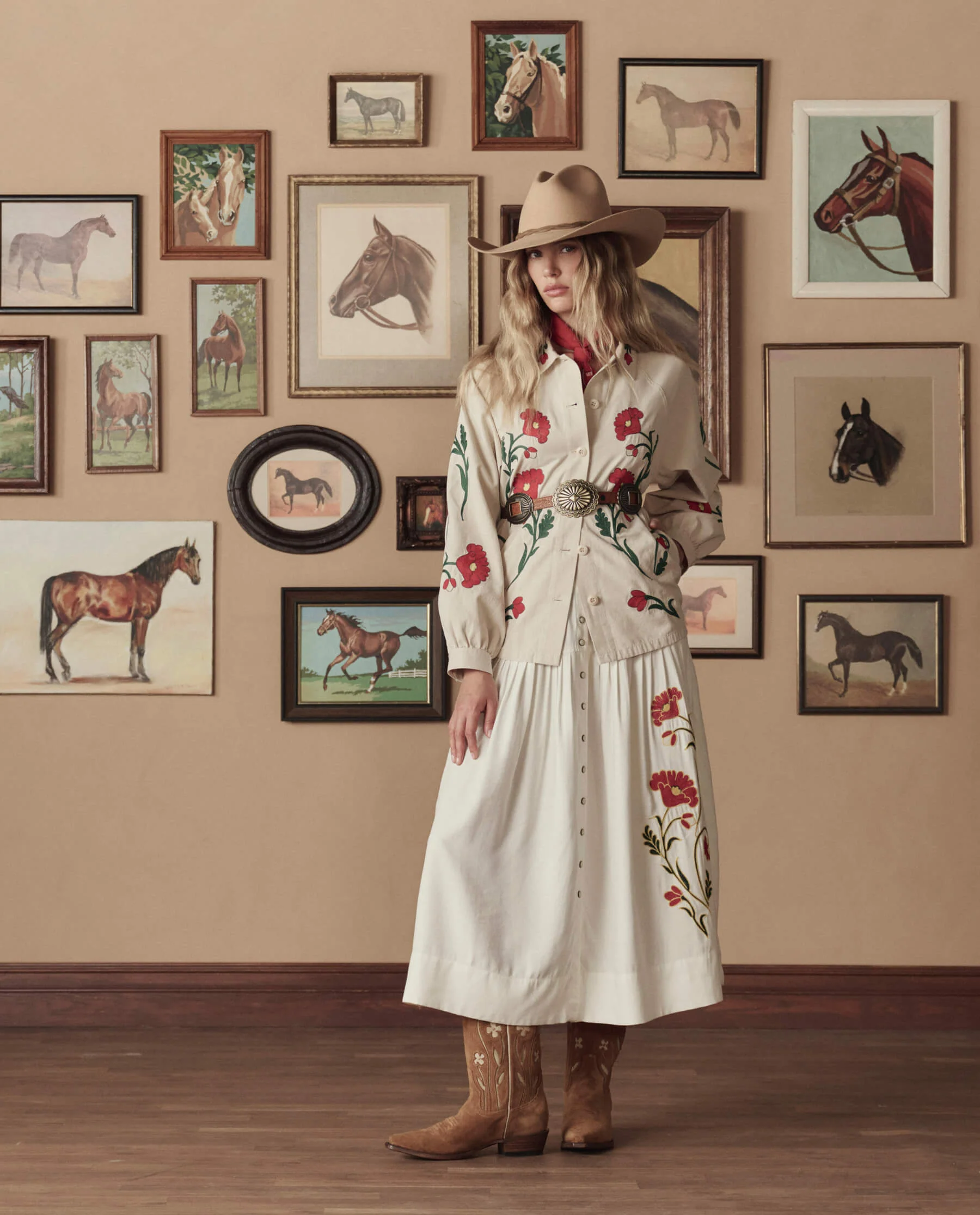 The Western Embroidered Commodore Jacket. -- Cream - Image 3
