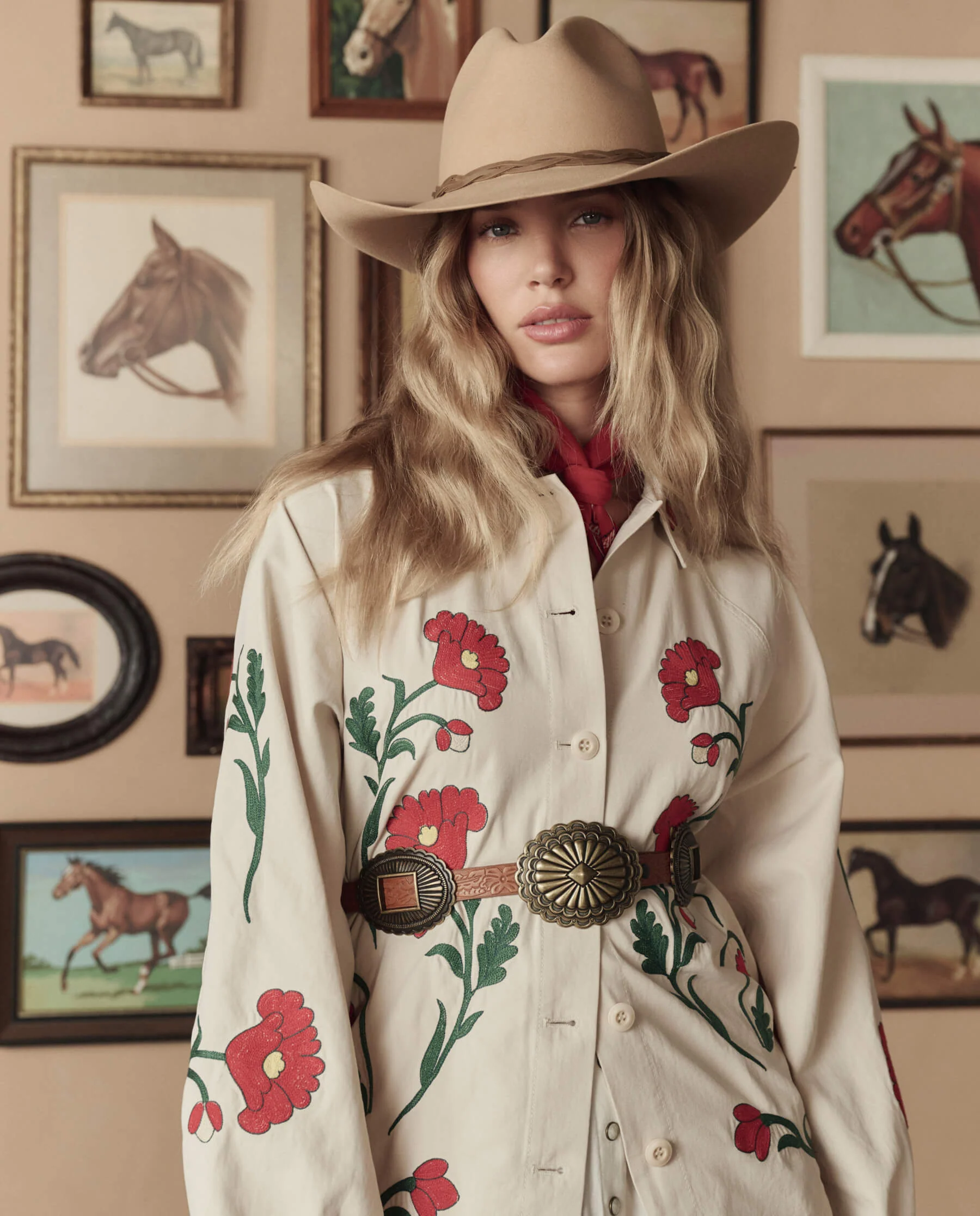 The Western Embroidered Commodore Jacket. -- Cream - Image 5