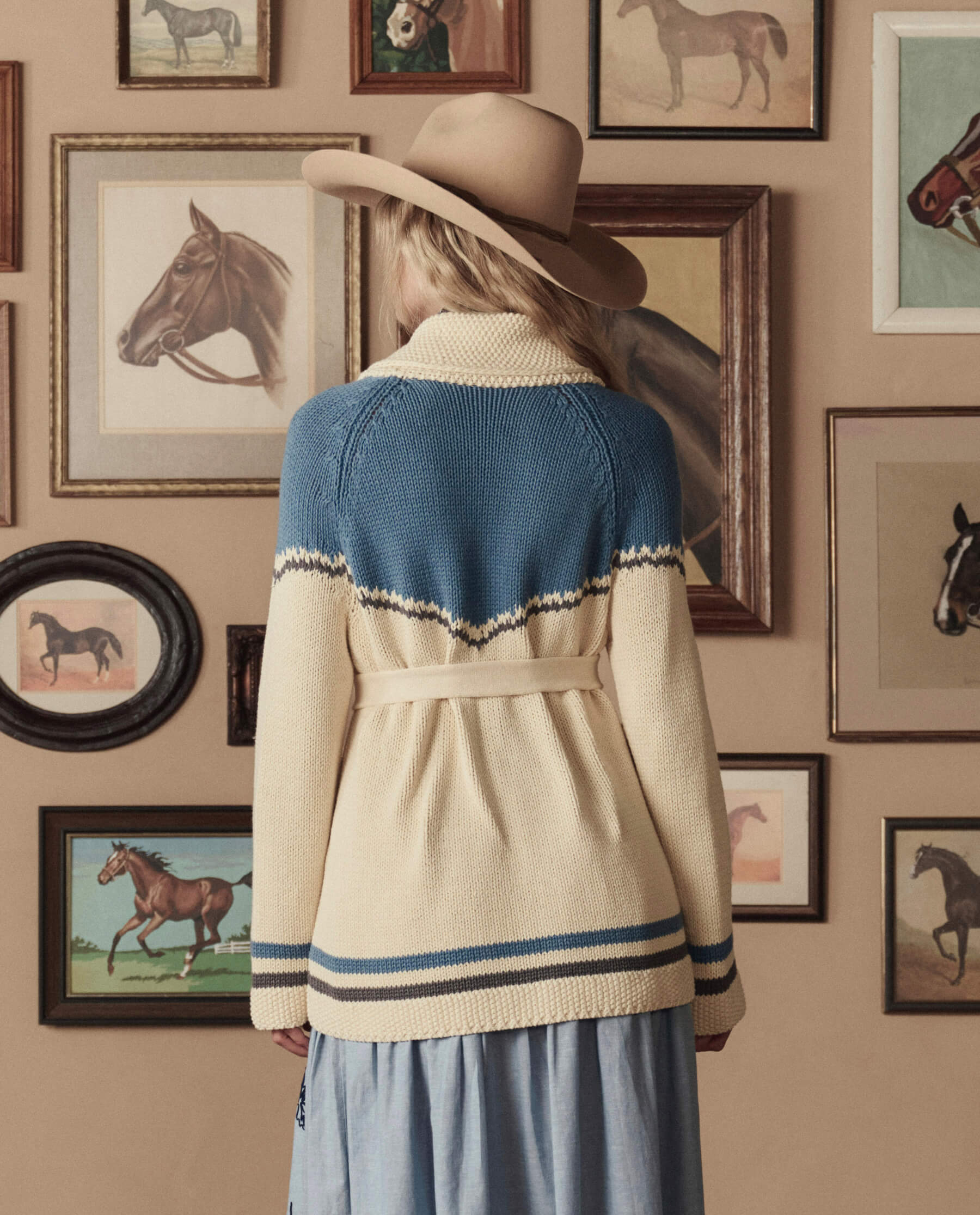 The Western Riding Cardigan Sweater. -- Robin Blue - Image 3