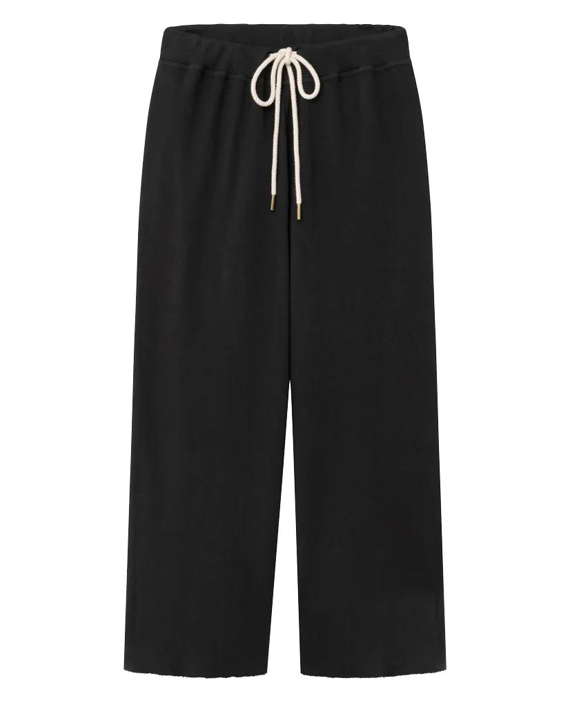 The Wide Leg Cropped Sweatpant. -- Almost Black - Image 6