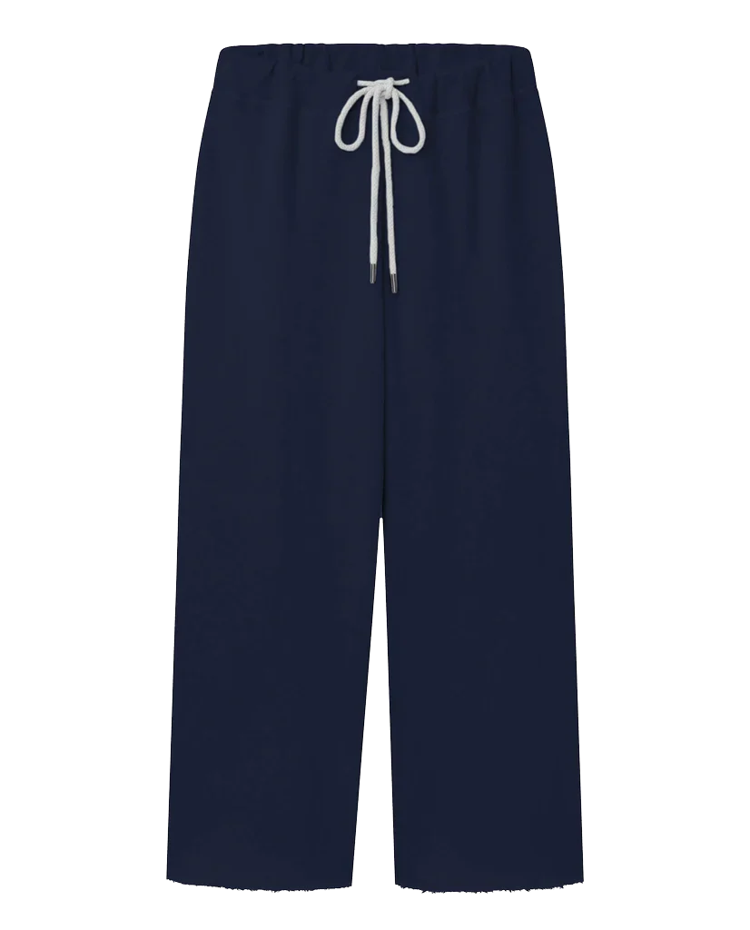 The Wide Leg Cropped Sweatpant. -- True Navy - Image 5