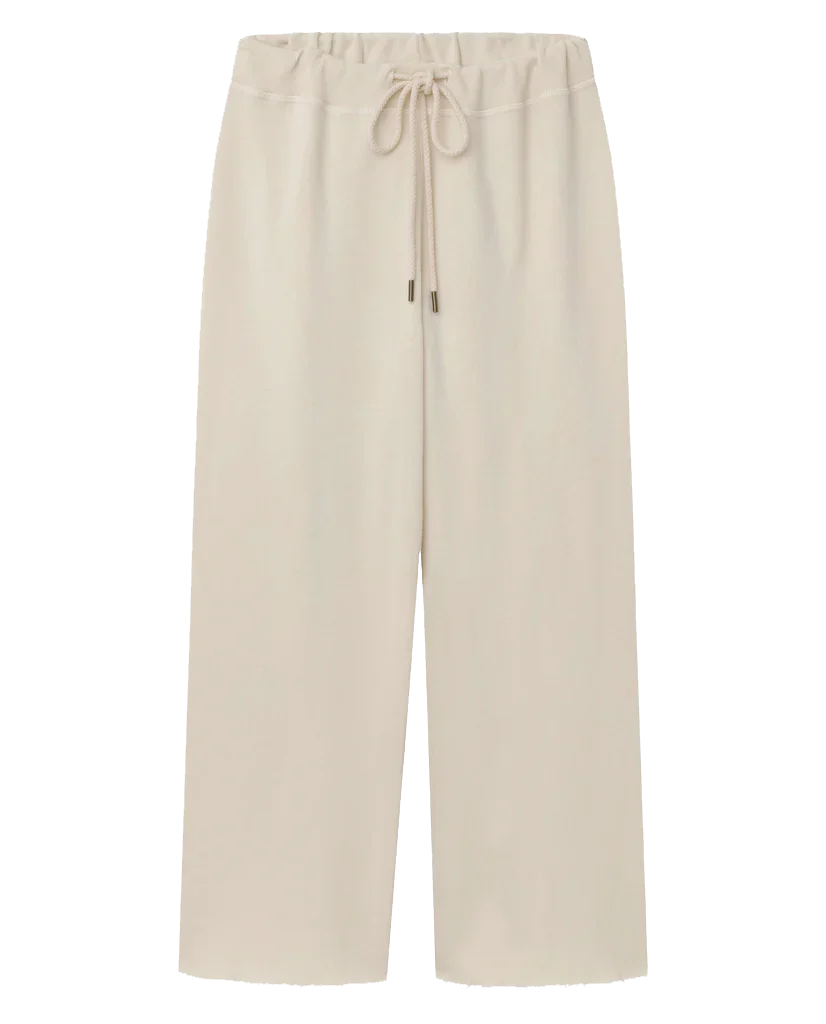 The Wide Leg Cropped Sweatpant. -- Washed White - Image 5