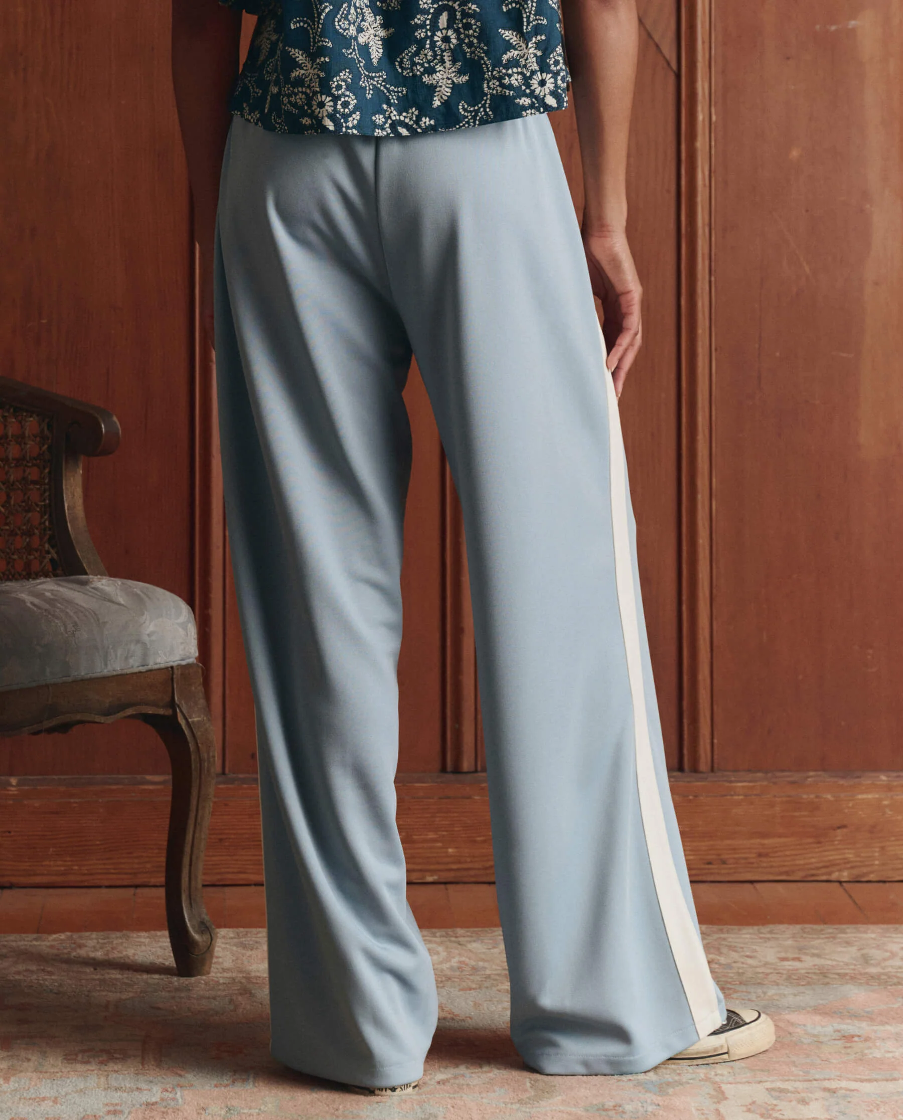 The Wide Leg Track Pant. -- Robin Blue - Image 4